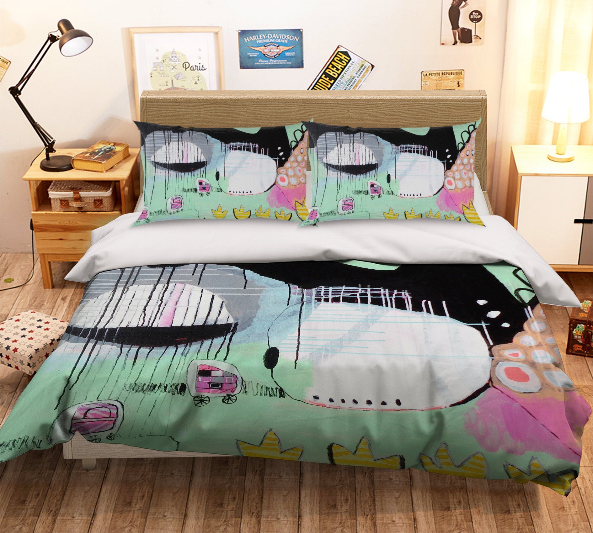 3D Cute Graffiti 1172 Misako Chida Bedding Bed Pillowcases Quilt Cover Duvet Cover