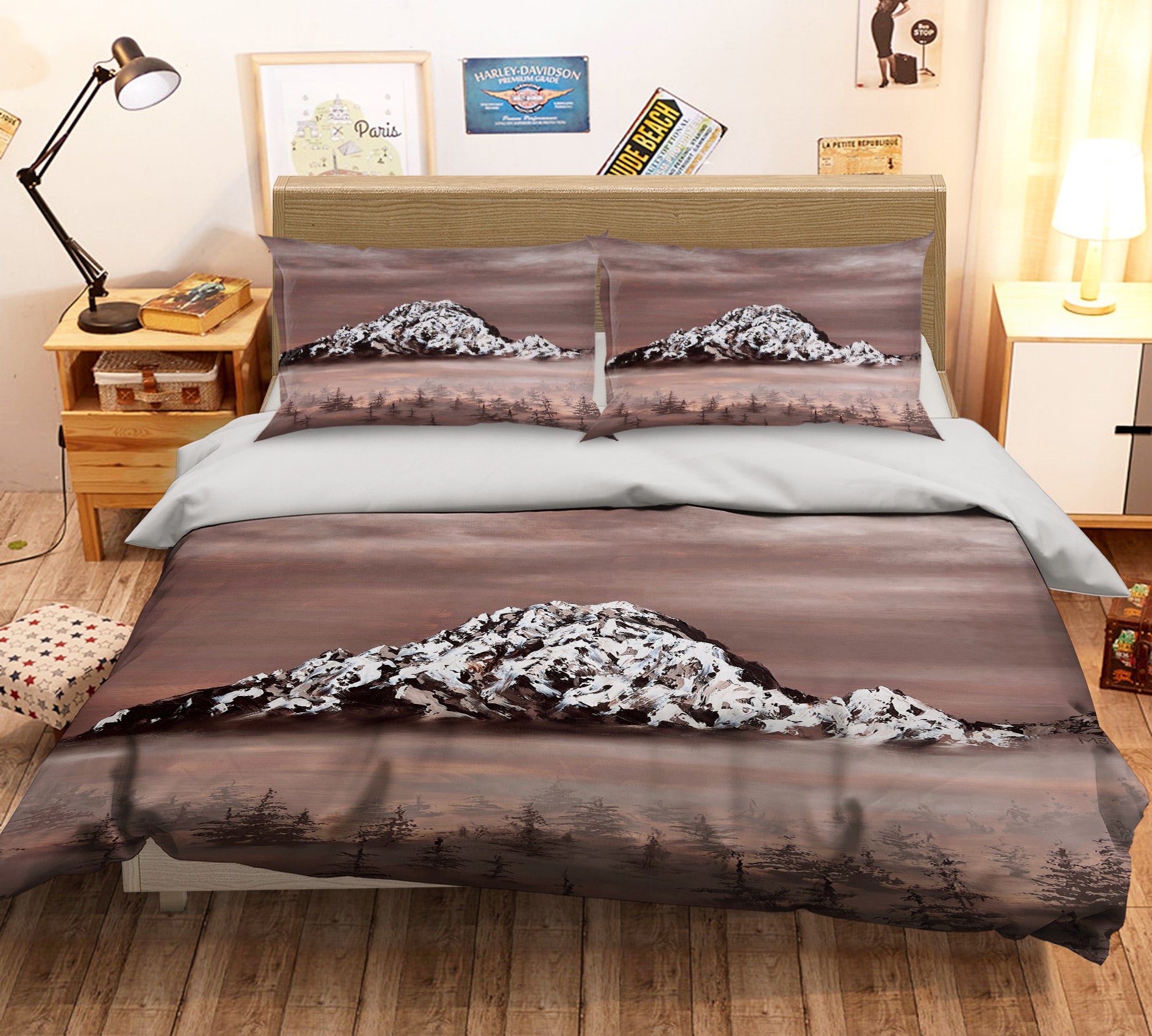 3D Snow Mountain Forest 9795 Marina Zotova Bedding Bed Pillowcases Quilt