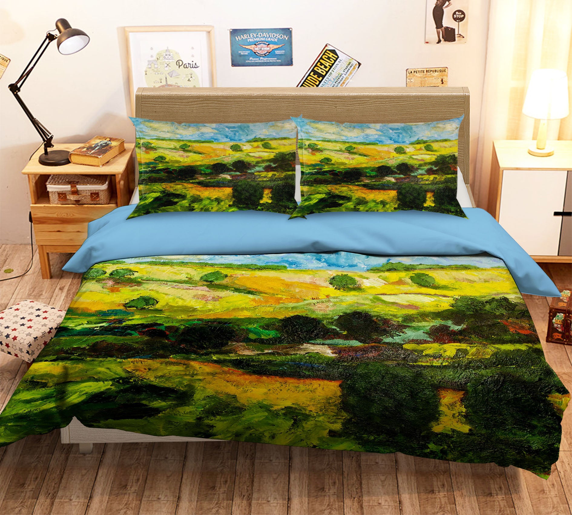 3D Tree Valley 1075 Allan P. Friedlander Bedding Bed Pillowcases Quilt