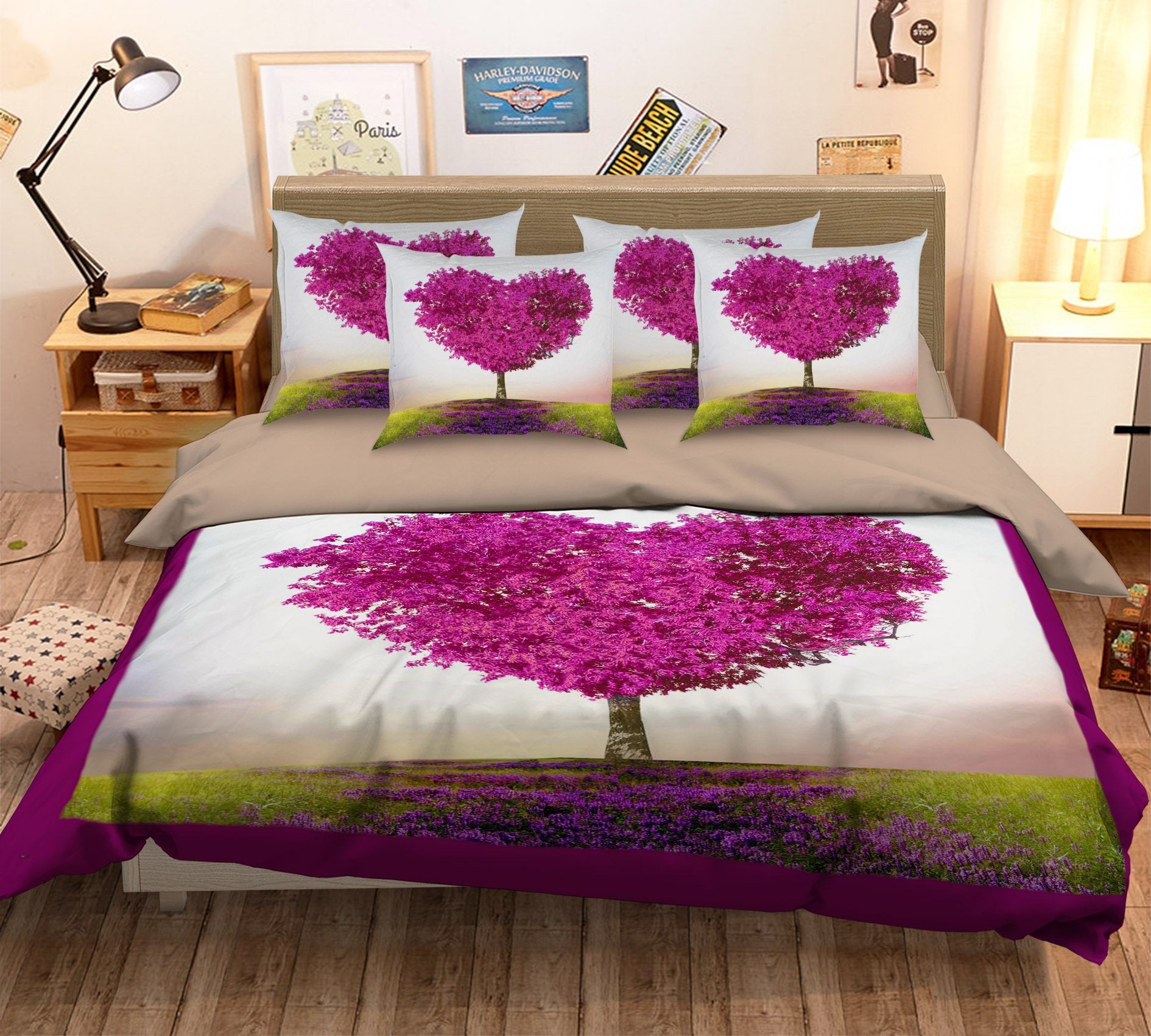 3D Love Tree 168 Bed Pillowcases Quilt Wallpaper AJ Wallpaper 