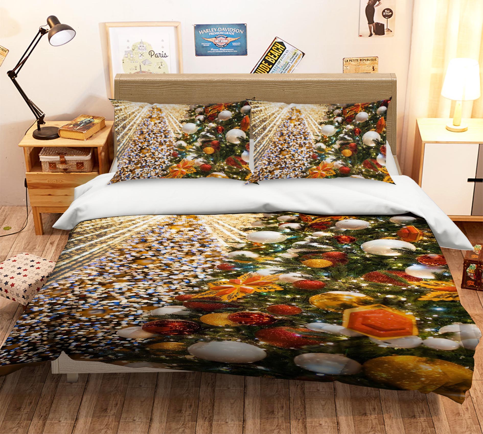 3D Tree Pendant 53045 Christmas Quilt Duvet Cover Xmas Bed Pillowcases