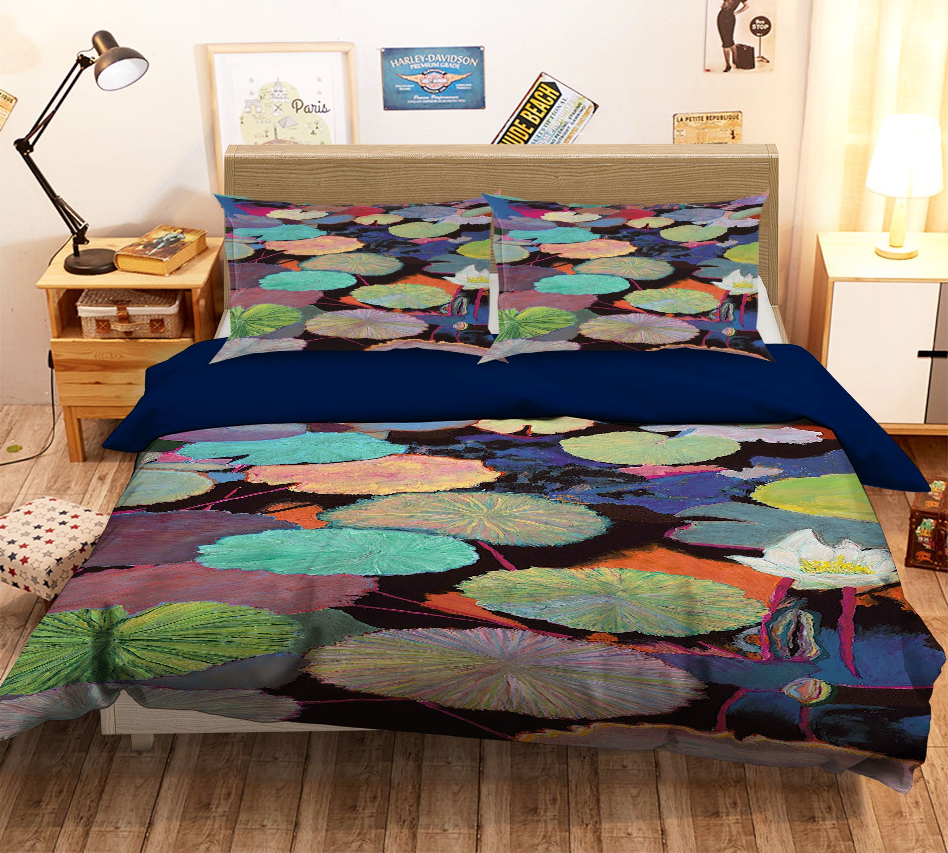 3D Lotus Pond 1166 Allan P. Friedlander Bedding Bed Pillowcases Quilt