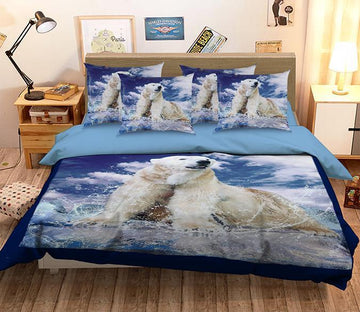 3D Polar Bear 144 Bed Pillowcases Quilt Wallpaper AJ Wallpaper 