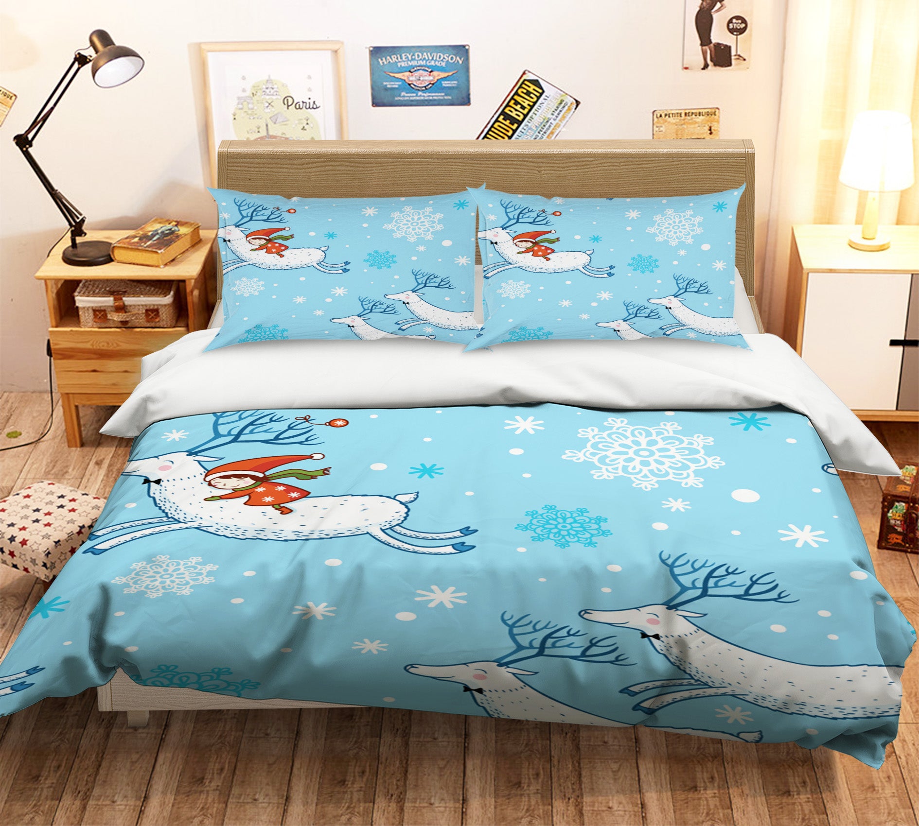 3D Deer 31141 Christmas Quilt Duvet Cover Xmas Bed Pillowcases