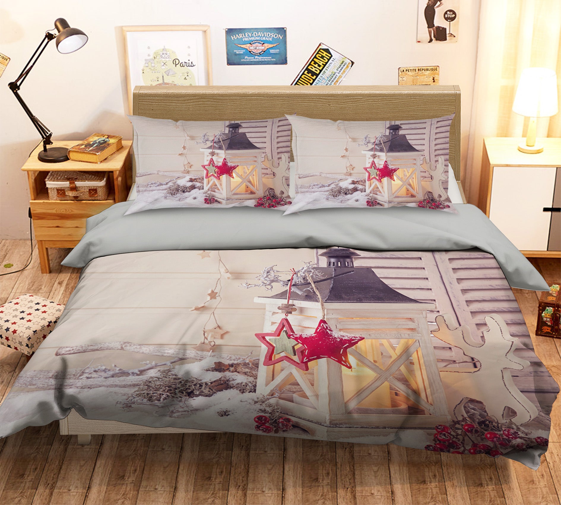 3D Star Candle Light 31107 Christmas Quilt Duvet Cover Xmas Bed Pillowcases
