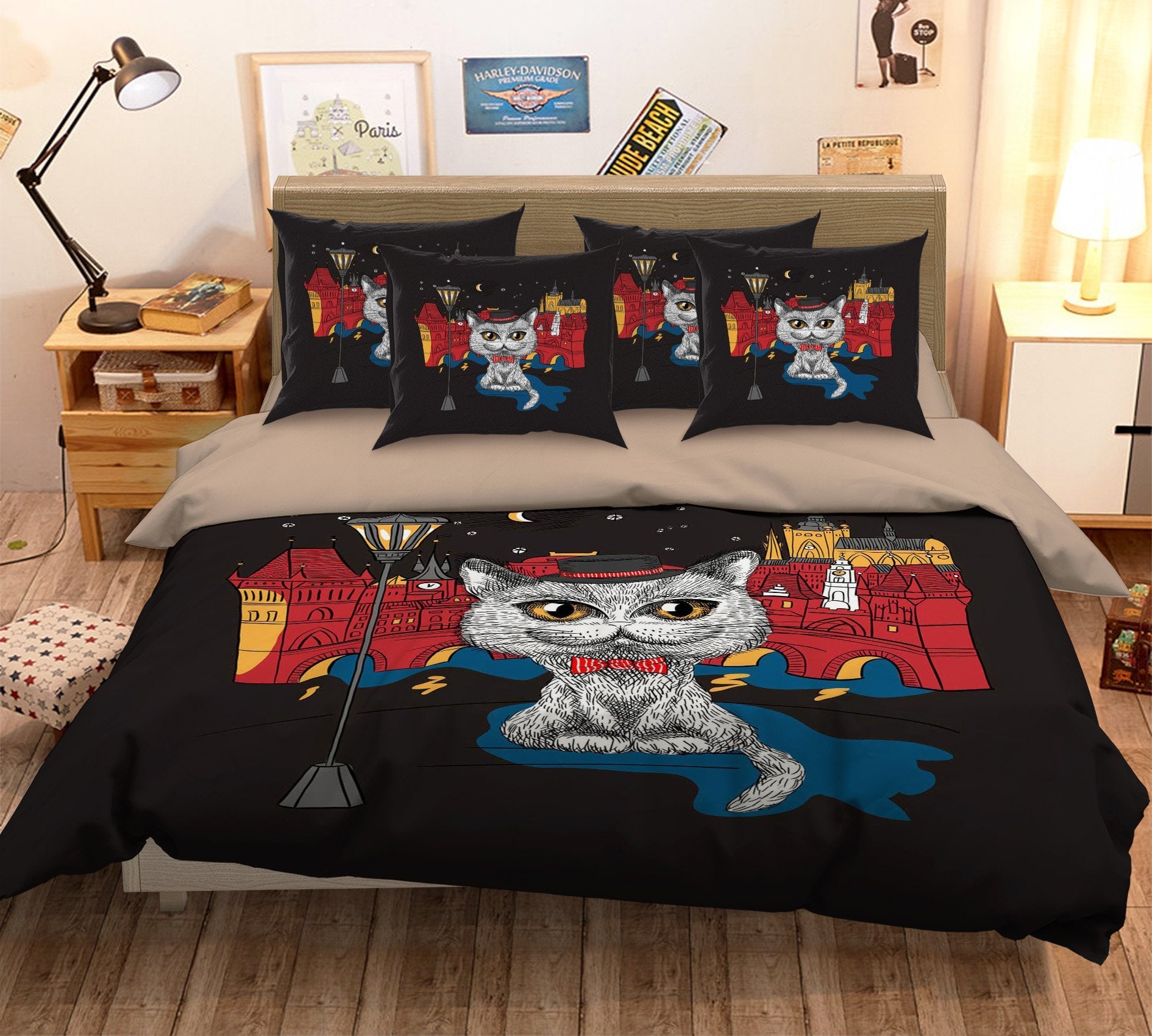 3D Street Light 021 Bed Pillowcases Quilt Wallpaper AJ Wallpaper 