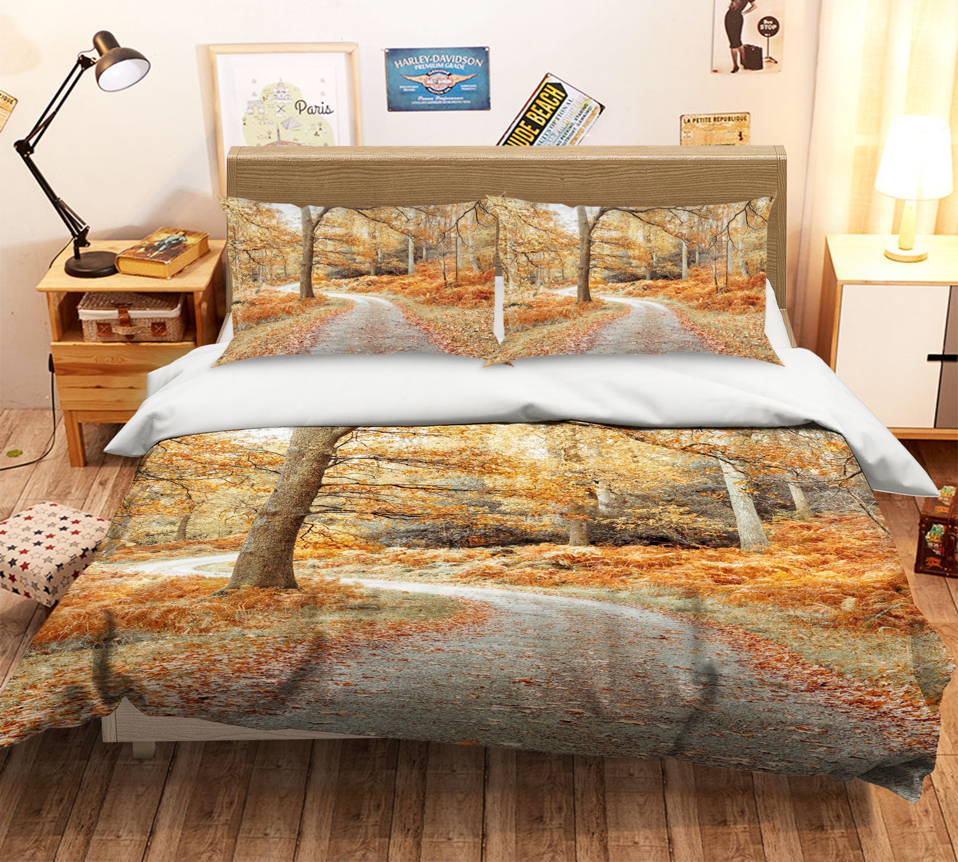 3D Deciduous Path 1068 Assaf Frank Bedding Bed Pillowcases Quilt