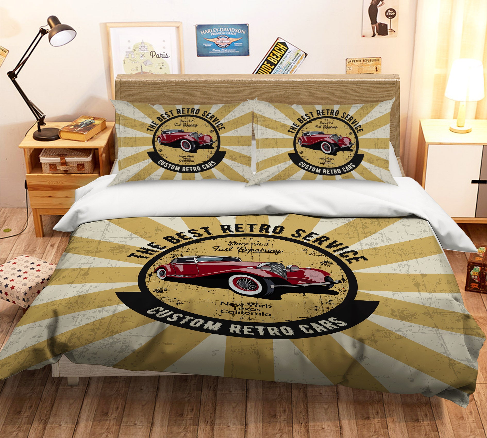 3D Car 64027 Bed Pillowcases Quilt