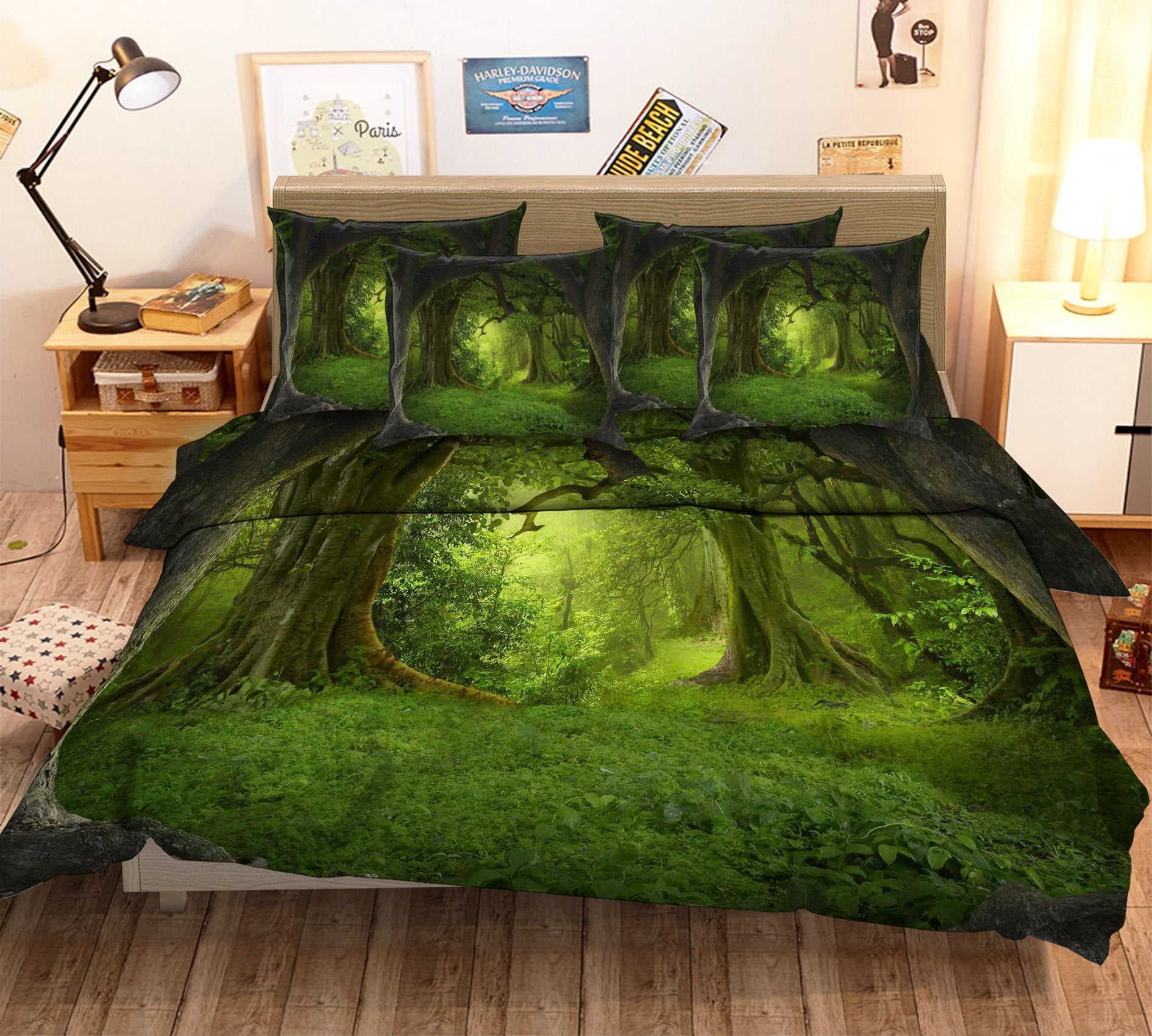 3D Thick Forest 21 Bed Pillowcases Quilt Wallpaper AJ Wallpaper 