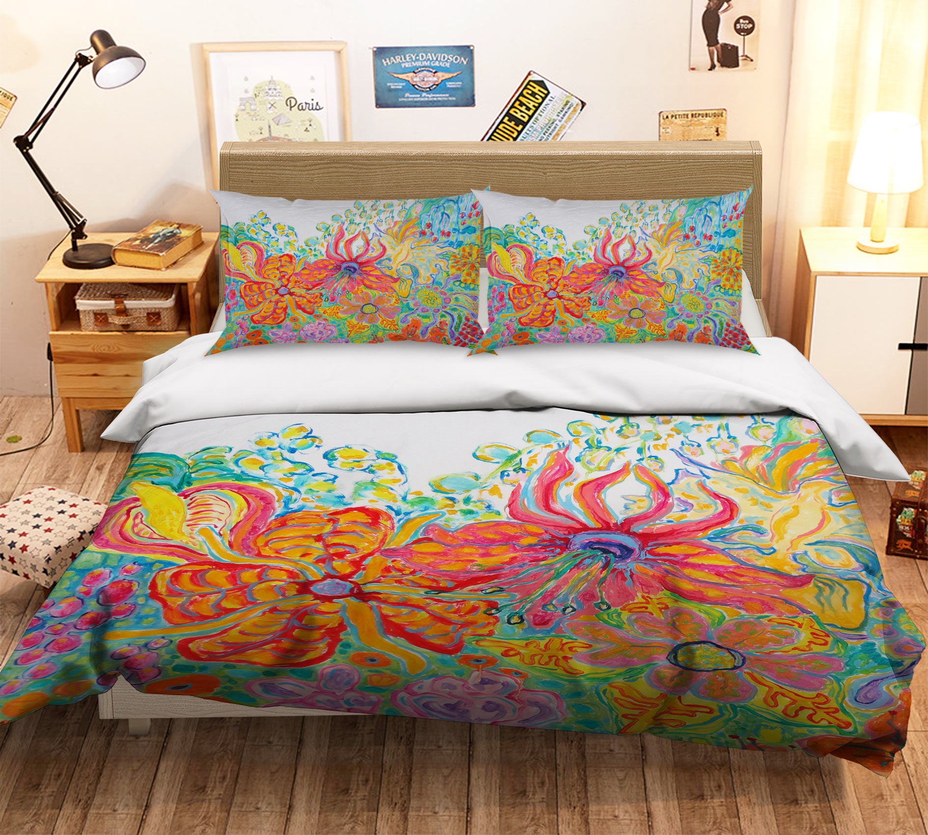 3D Yellow Petals 1244 Misako Chida Bedding Bed Pillowcases Quilt Cover Duvet Cover