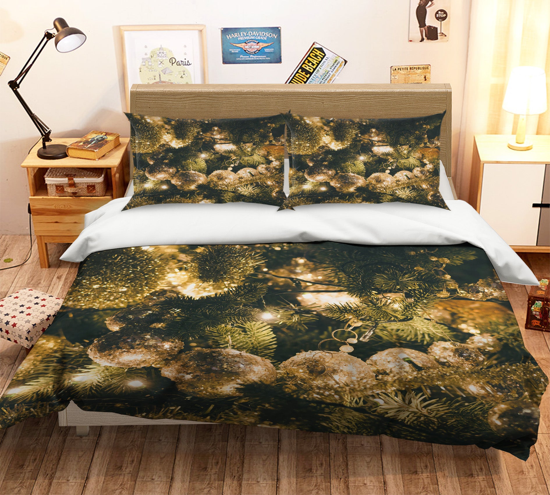 3D Ball 52249 Christmas Quilt Duvet Cover Xmas Bed Pillowcases