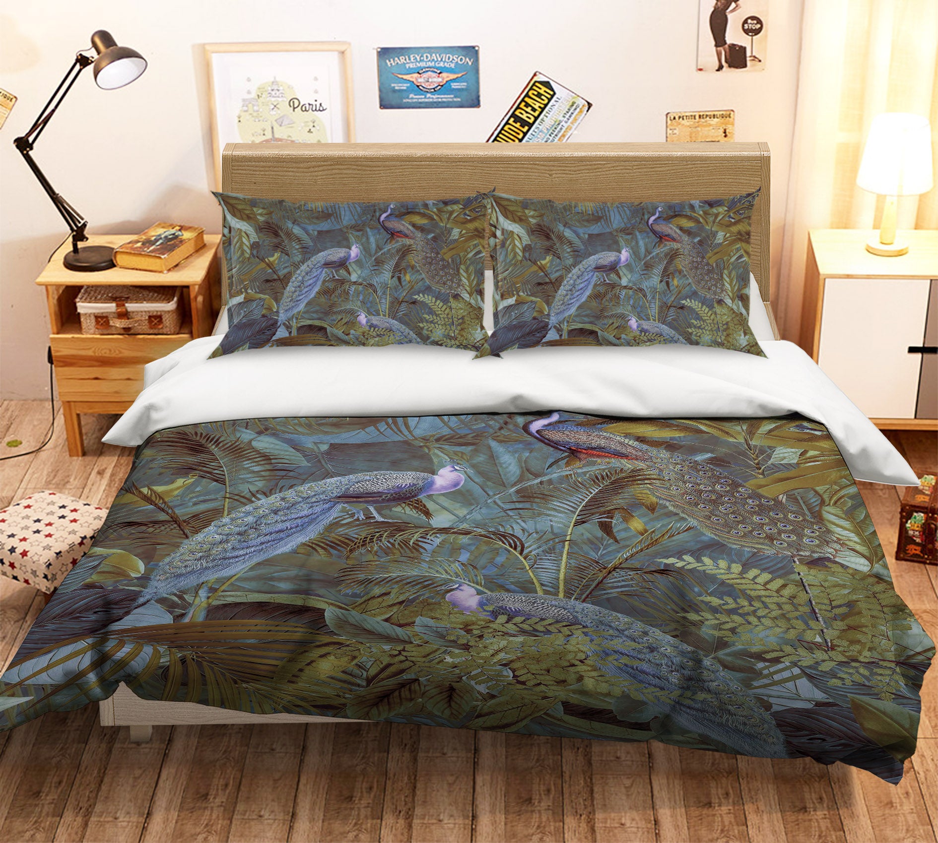 3D Night Peacock 114 Andrea haase Bedding Bed Pillowcases Quilt