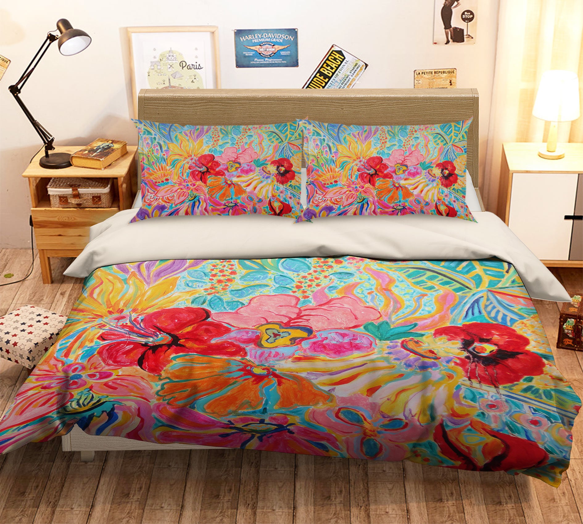 3D Red Flower 1246 Misako Chida Bedding Bed Pillowcases Quilt Cover Duvet Cover