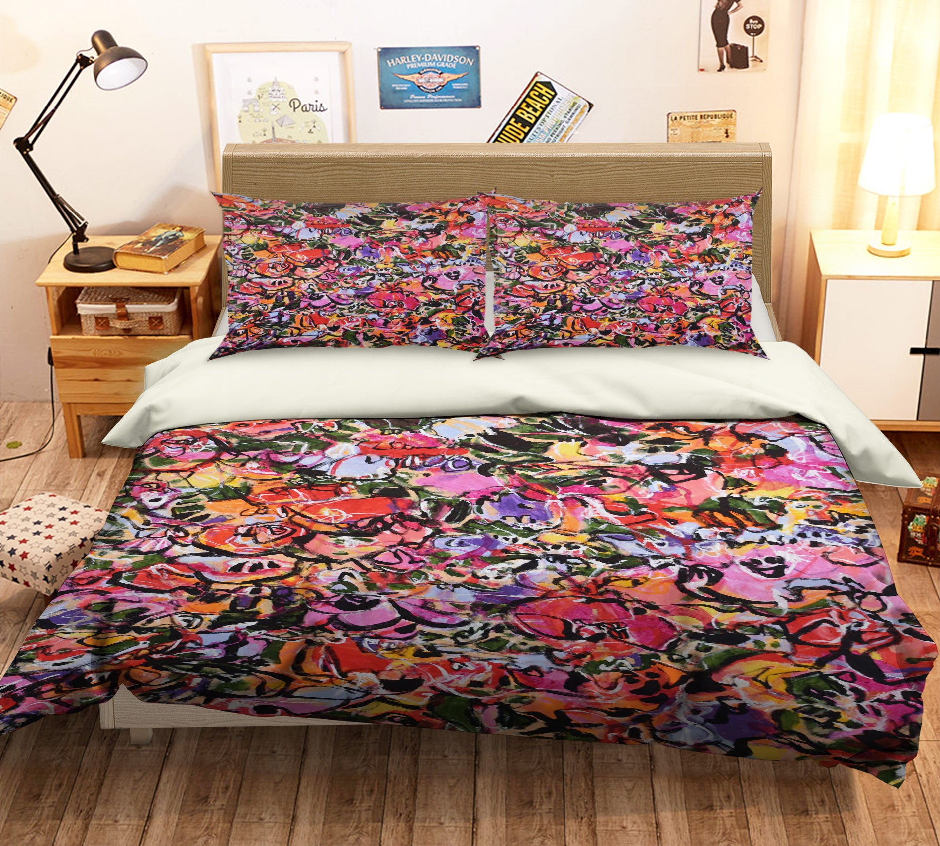 3D Art Graffiti 1191 Misako Chida Bedding Bed Pillowcases Quilt Cover Duvet Cover
