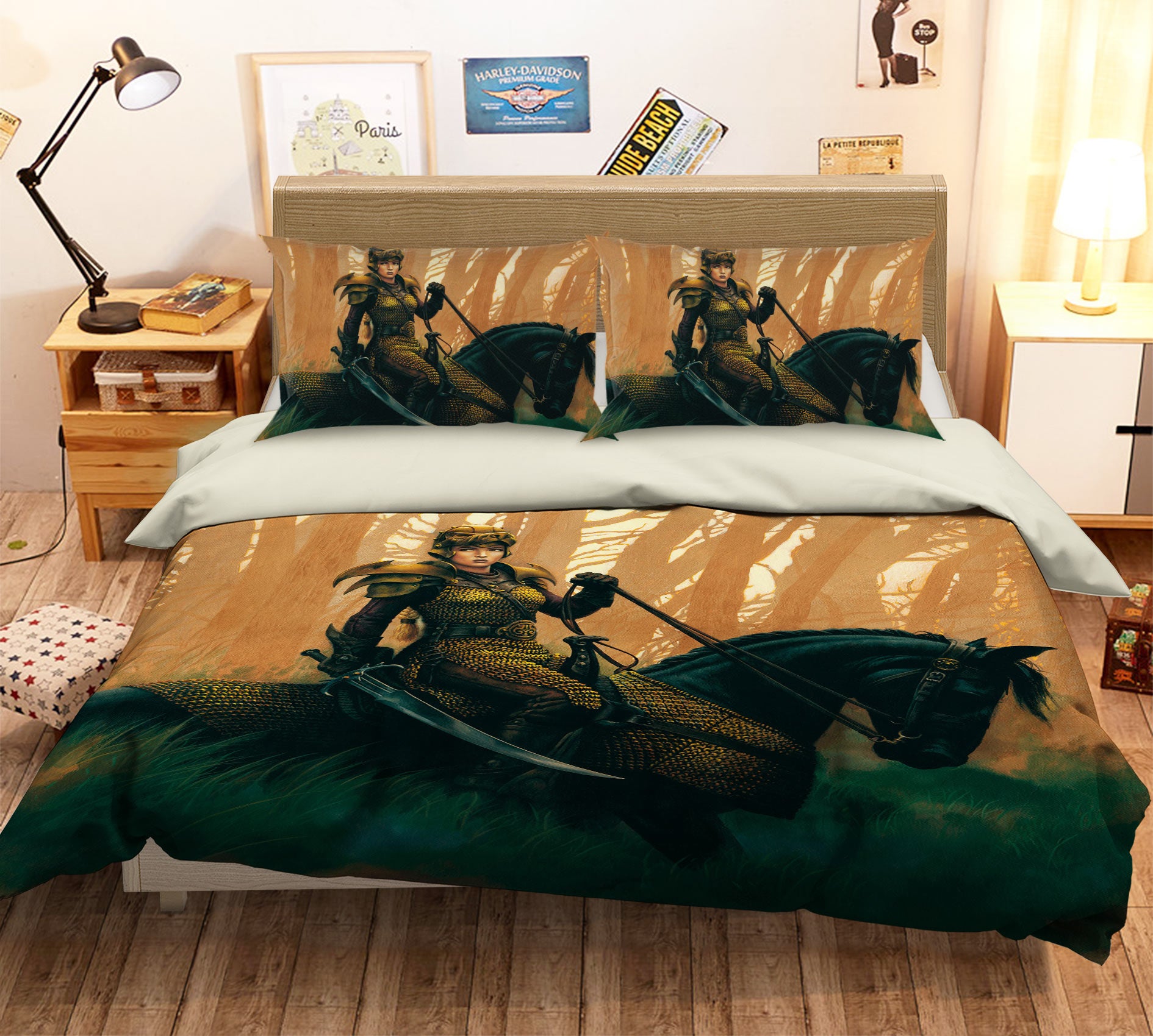 3D Female Knight 6205 Ciruelo Bedding Bed Pillowcases Quilt