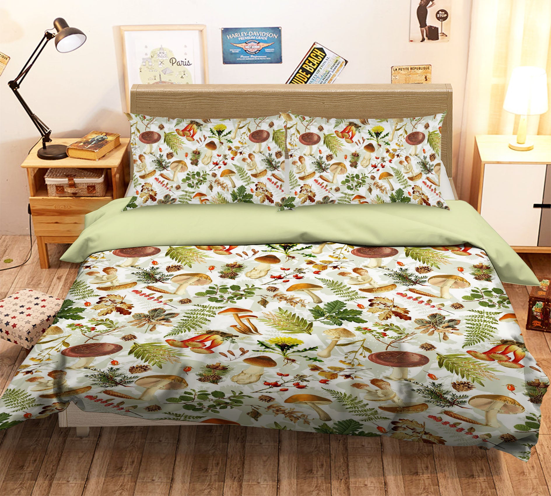 3D Colored Mushrooms 095 Uta Naumann Bedding Bed Pillowcases Quilt