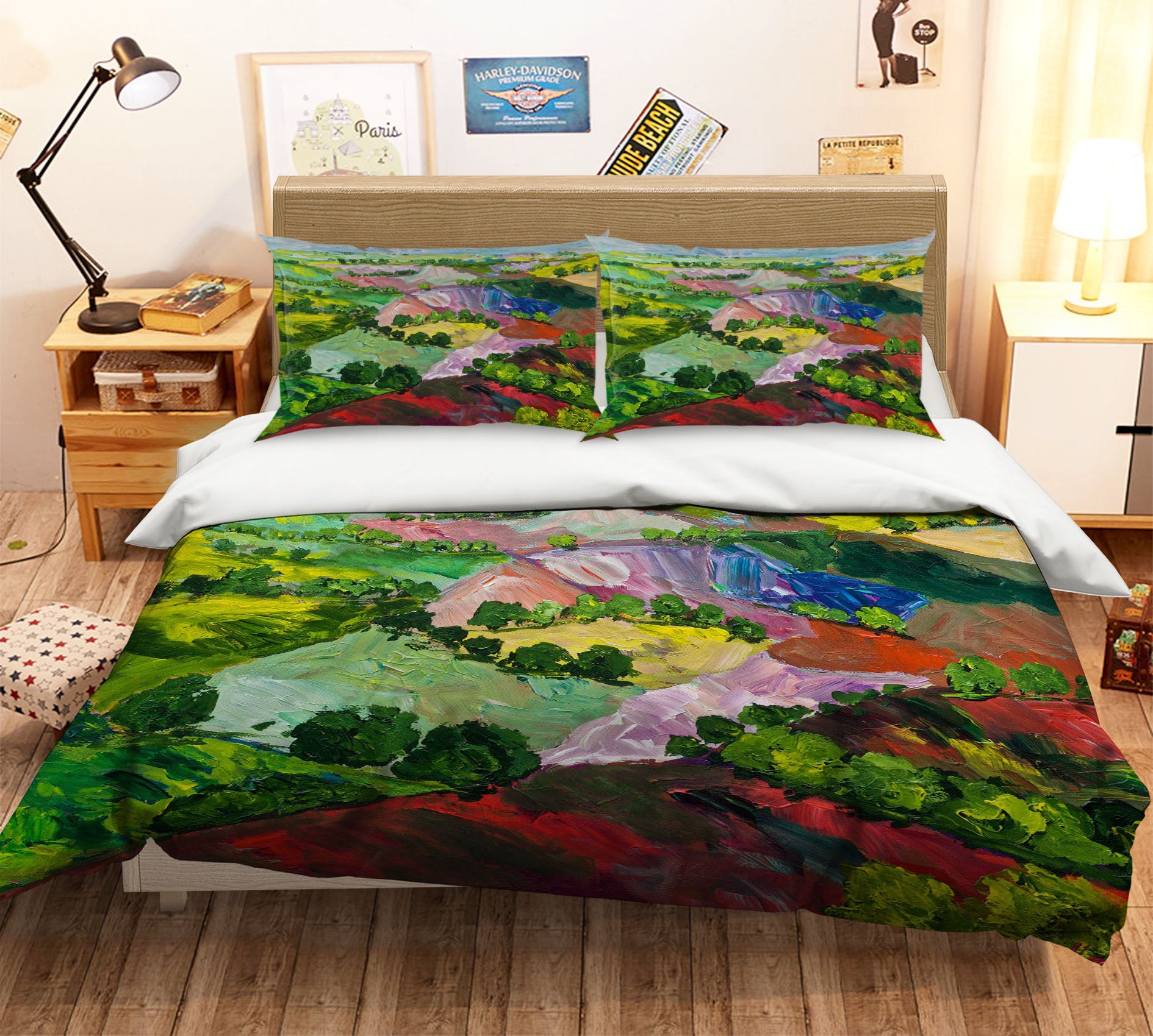 3D Deep Ridge Red Hill 1062 Allan P. Friedlander Bedding Bed Pillowcases Quilt