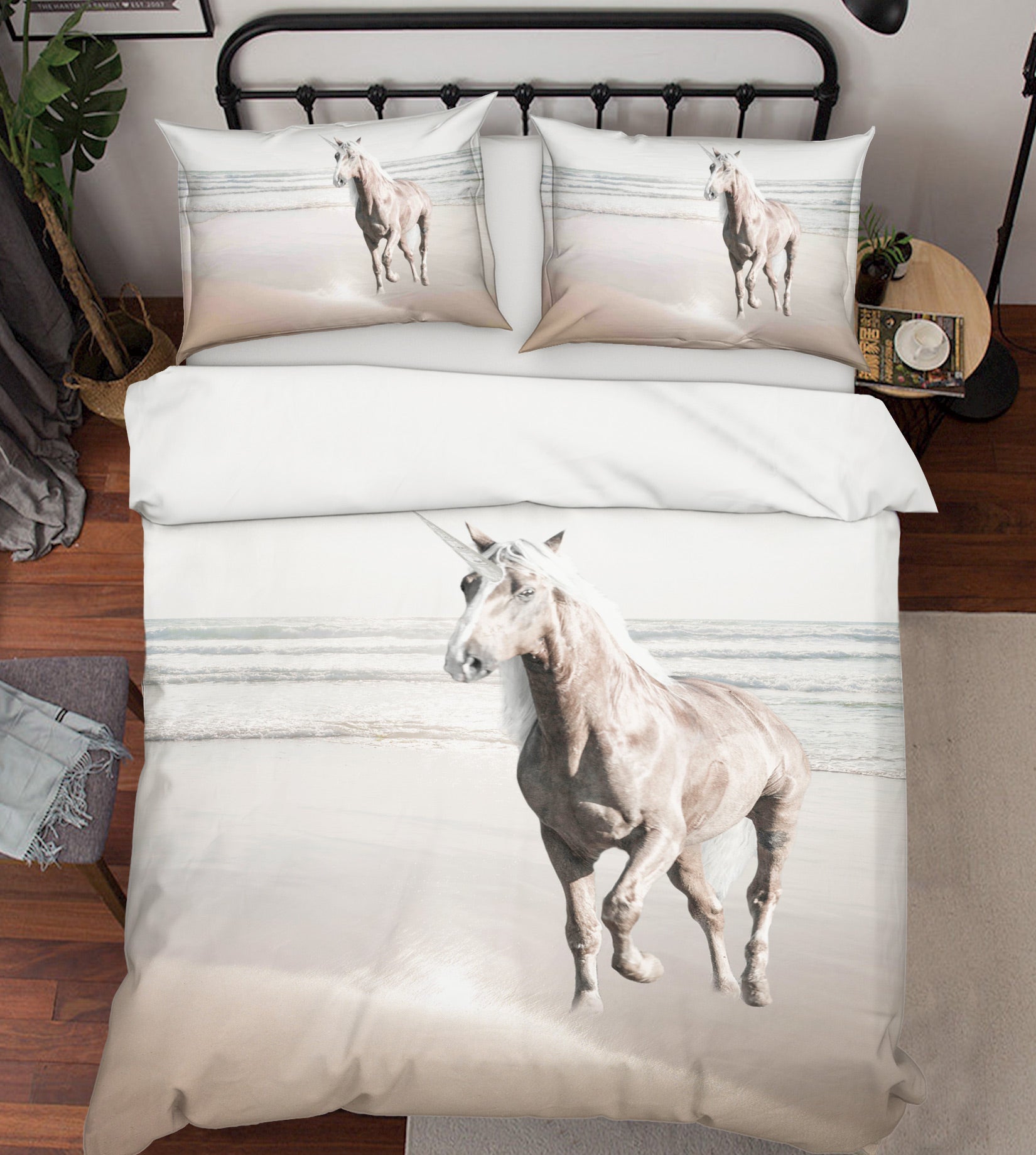 3D White Horse 1001 Assaf Frank Bedding Bed Pillowcases Quilt
