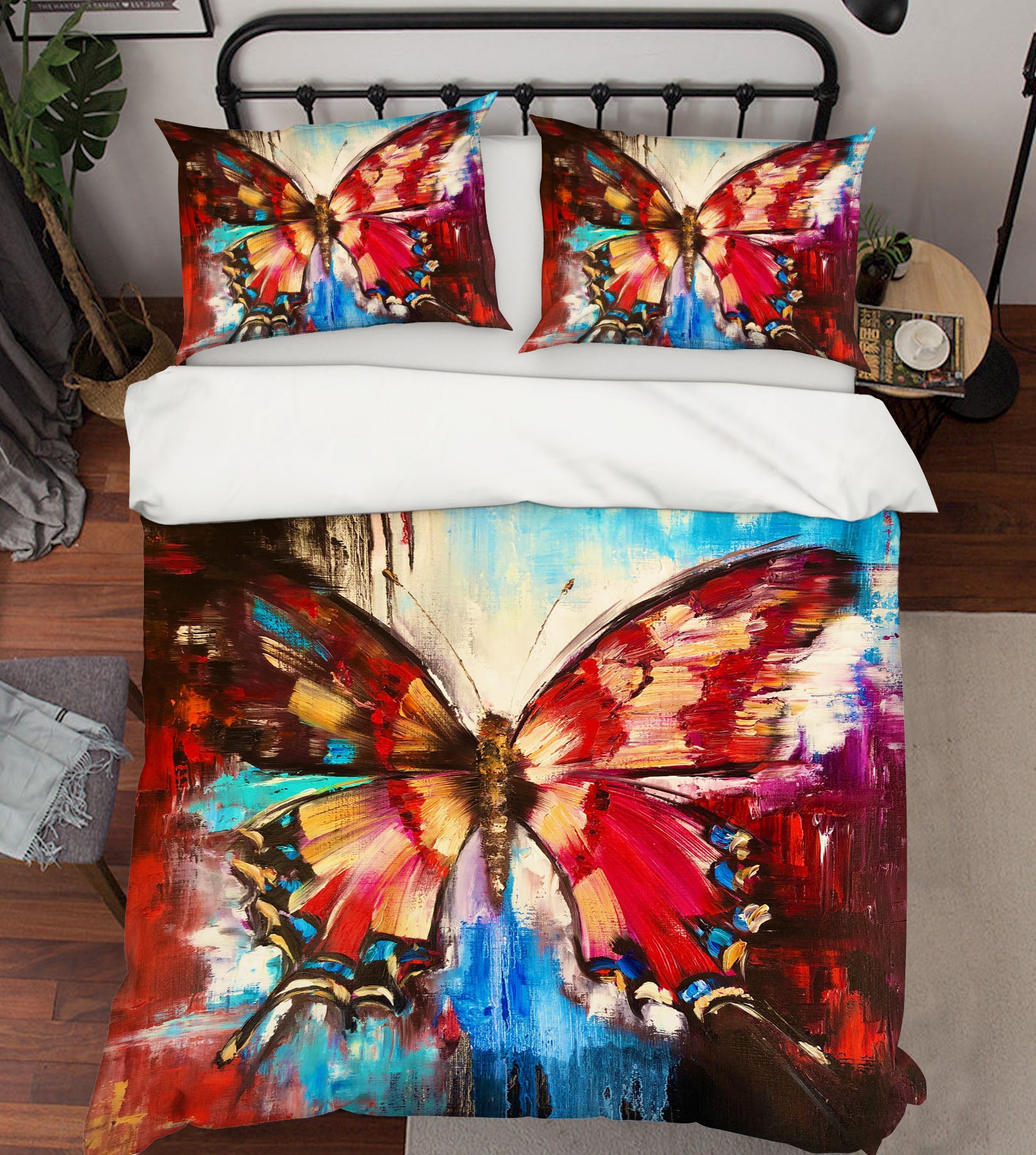 3D Red Painted Butterfly 552 Skromova Marina Bedding Bed Pillowcases Quilt