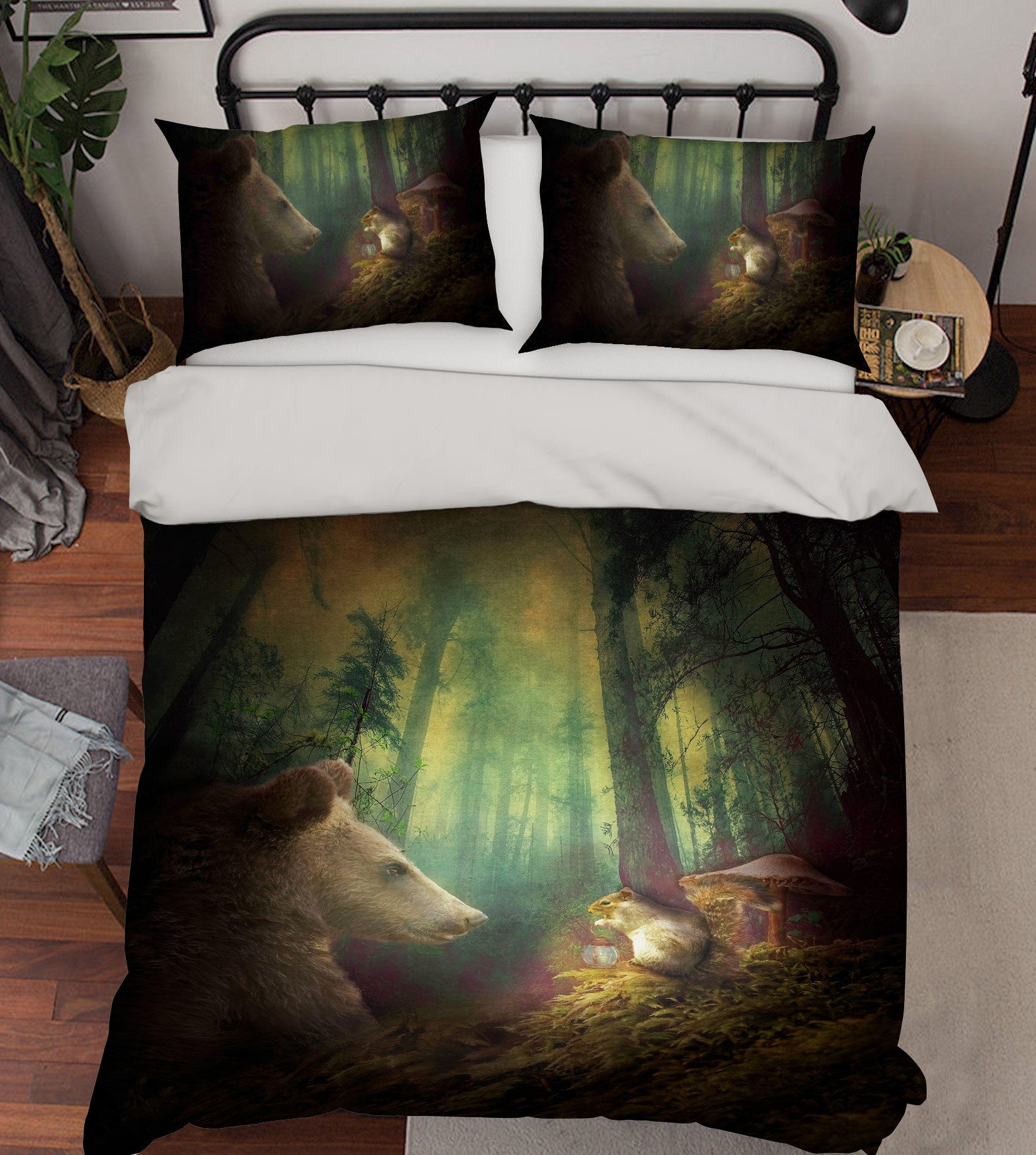 3D Forest Bear Mouse 8575 Beth Sheridan Bedding Bed Pillowcases Quilt