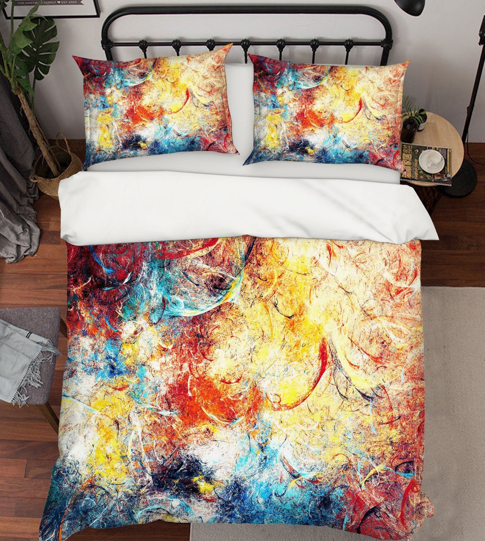 3D Abstract Color Painting 007 Bed Pillowcases Quilt Wallpaper AJ Wallpaper 