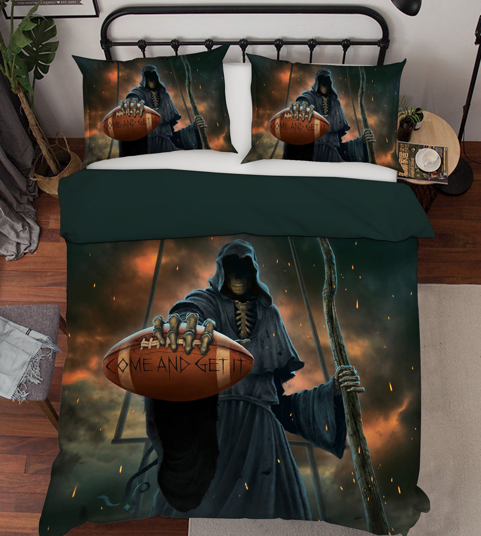 3D Football Grim Reaper 033 Bed Pillowcases Quilt Exclusive Designer Vincent