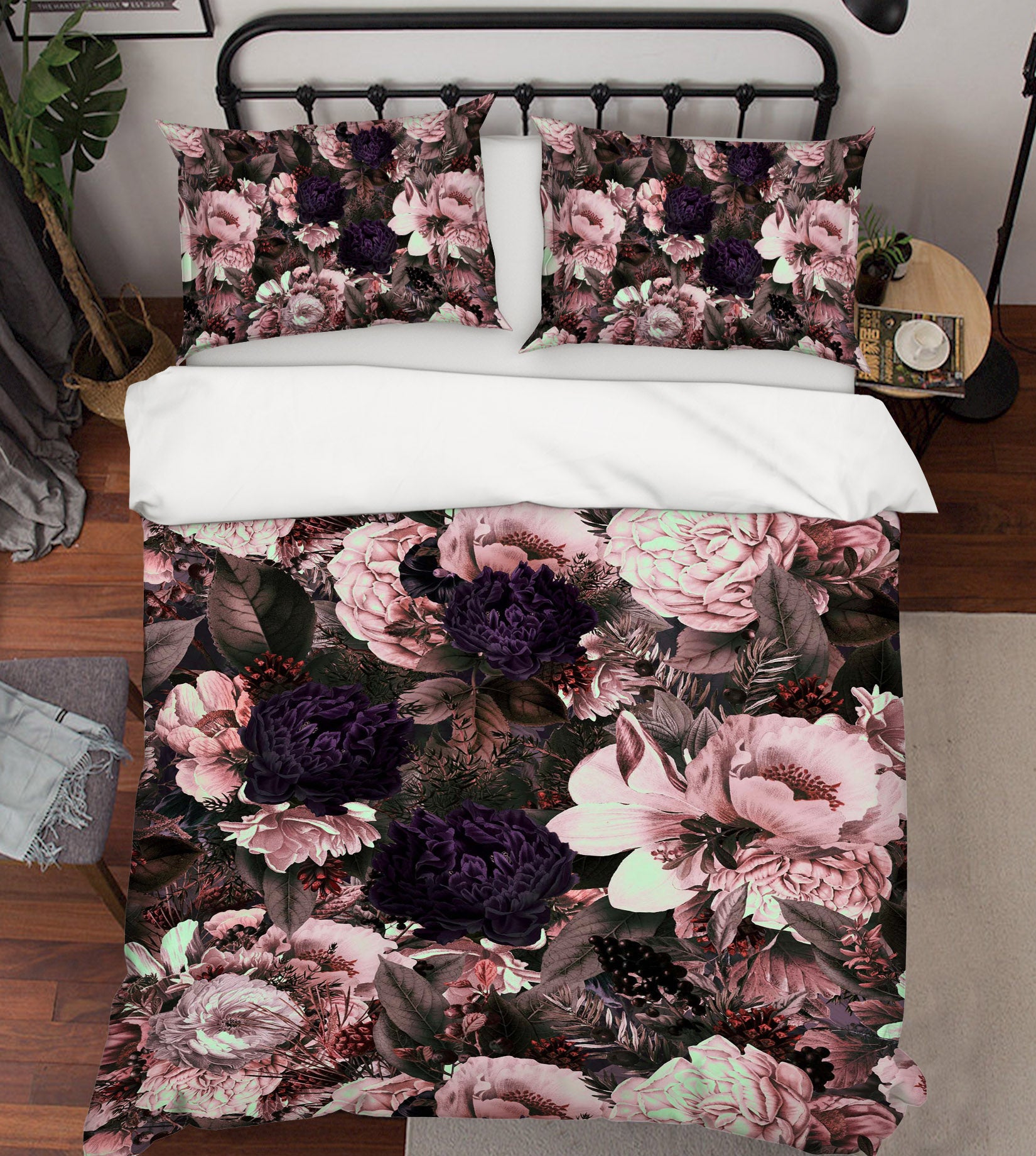 3D Purple Peony 170 Uta Naumann Bedding Bed Pillowcases Quilt