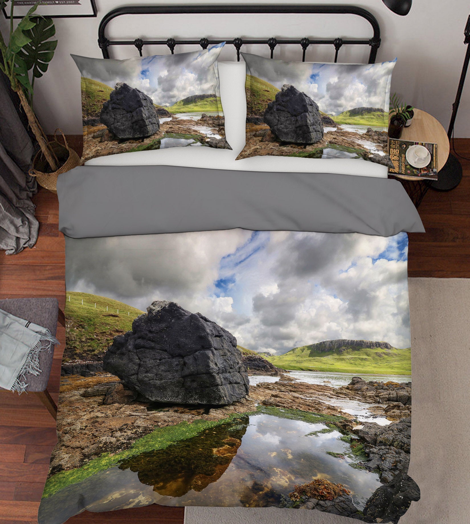 3D Black Stones River 1011 Jerry LoFaro bedding Bed Pillowcases Quilt