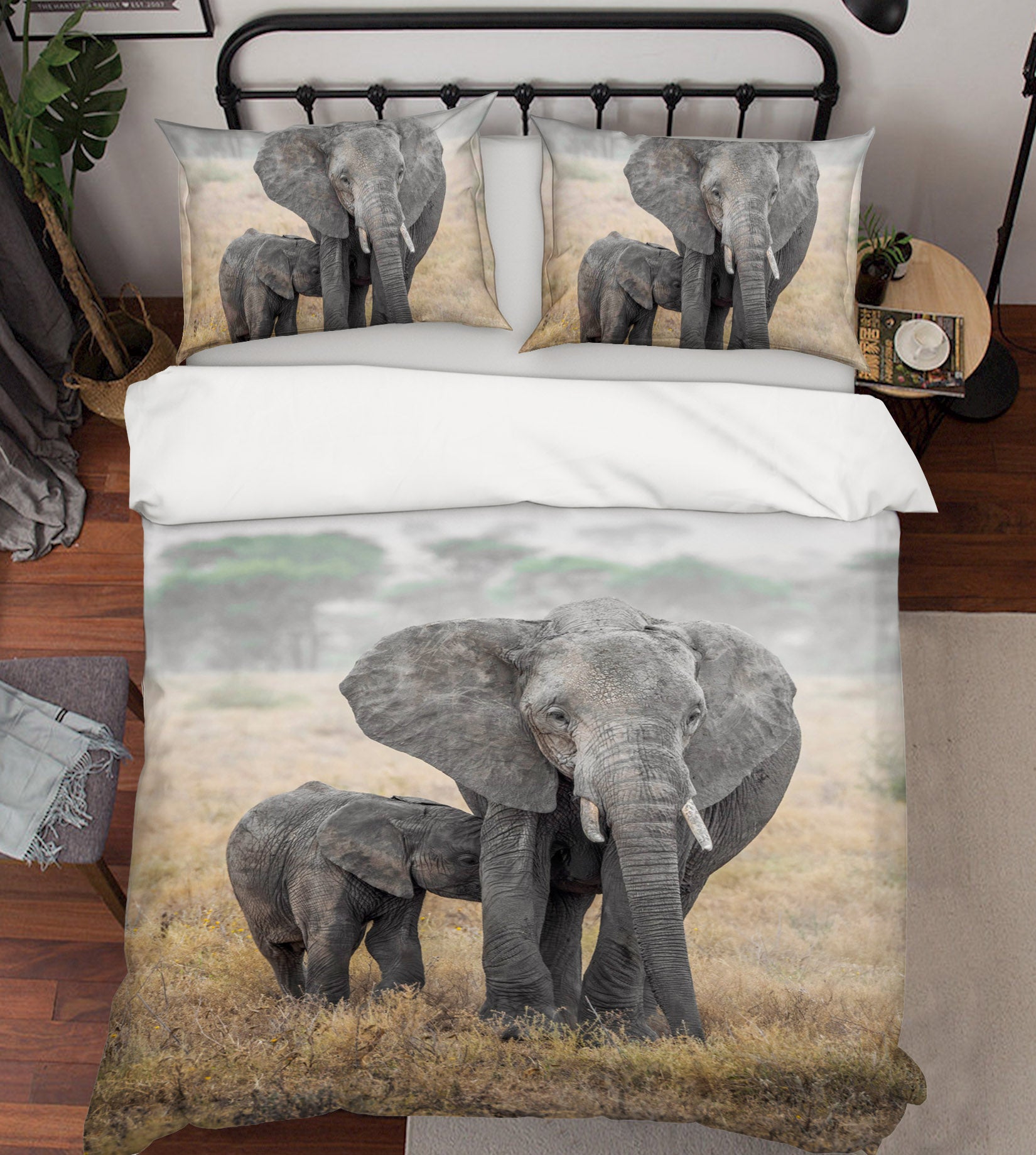 3D Steppe Elephant 063 Marco Carmassi Bedding Bed Pillowcases Quilt
