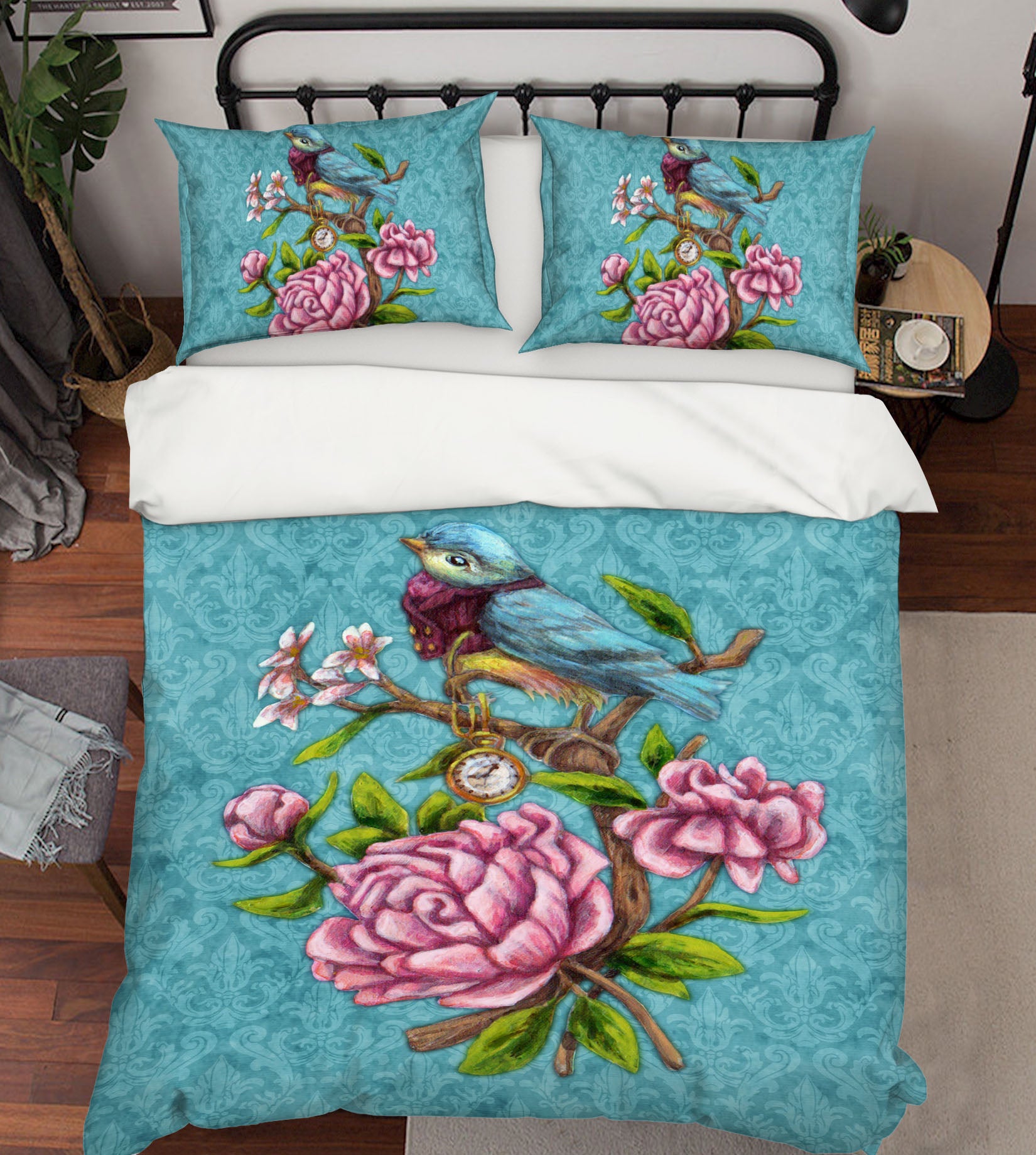 3D Pink Flower Bird 8821 Brigid Ashwood Bedding Bed Pillowcases Quilt Cover Duvet Cover
