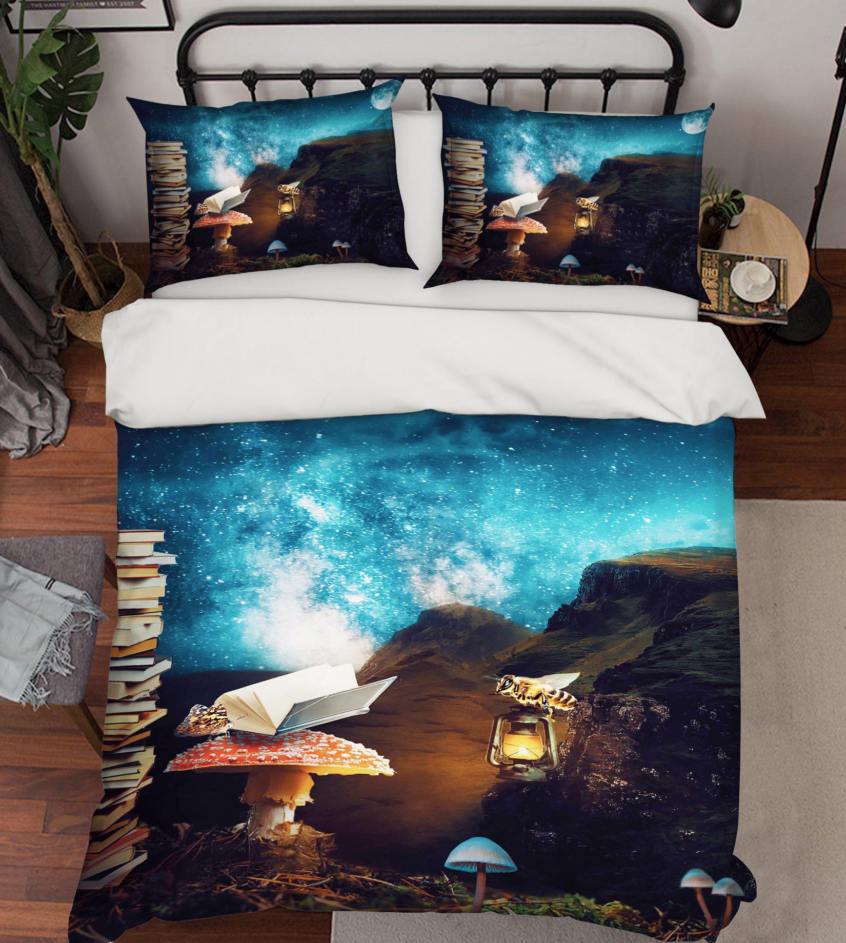 3D Starry Sky Mushroom Book Lamp 8526 Beth Sheridan Bedding Bed Pillowcases Quilt