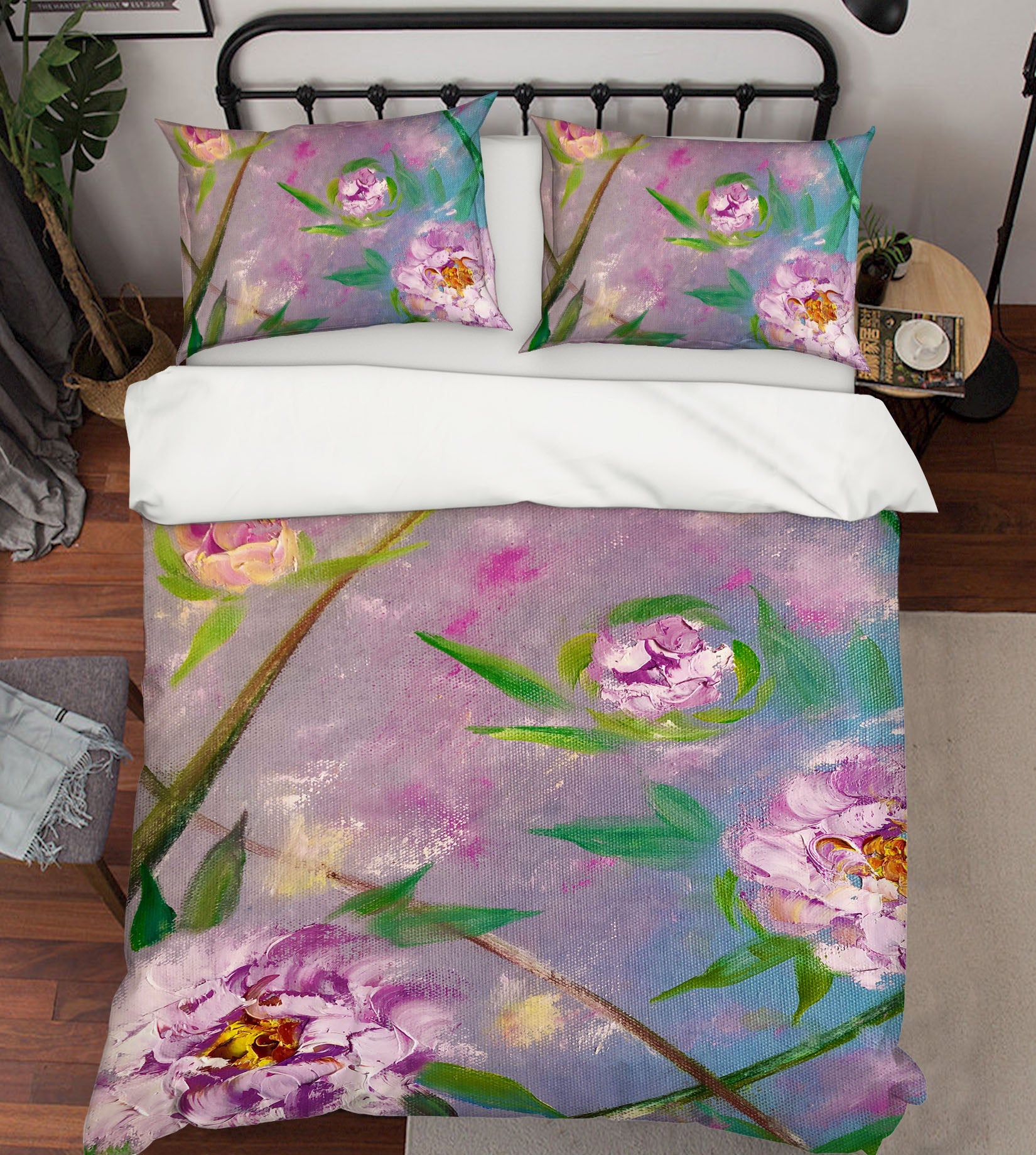 3D Purple Flower Leaves 547 Skromova Marina Bedding Bed Pillowcases Quilt