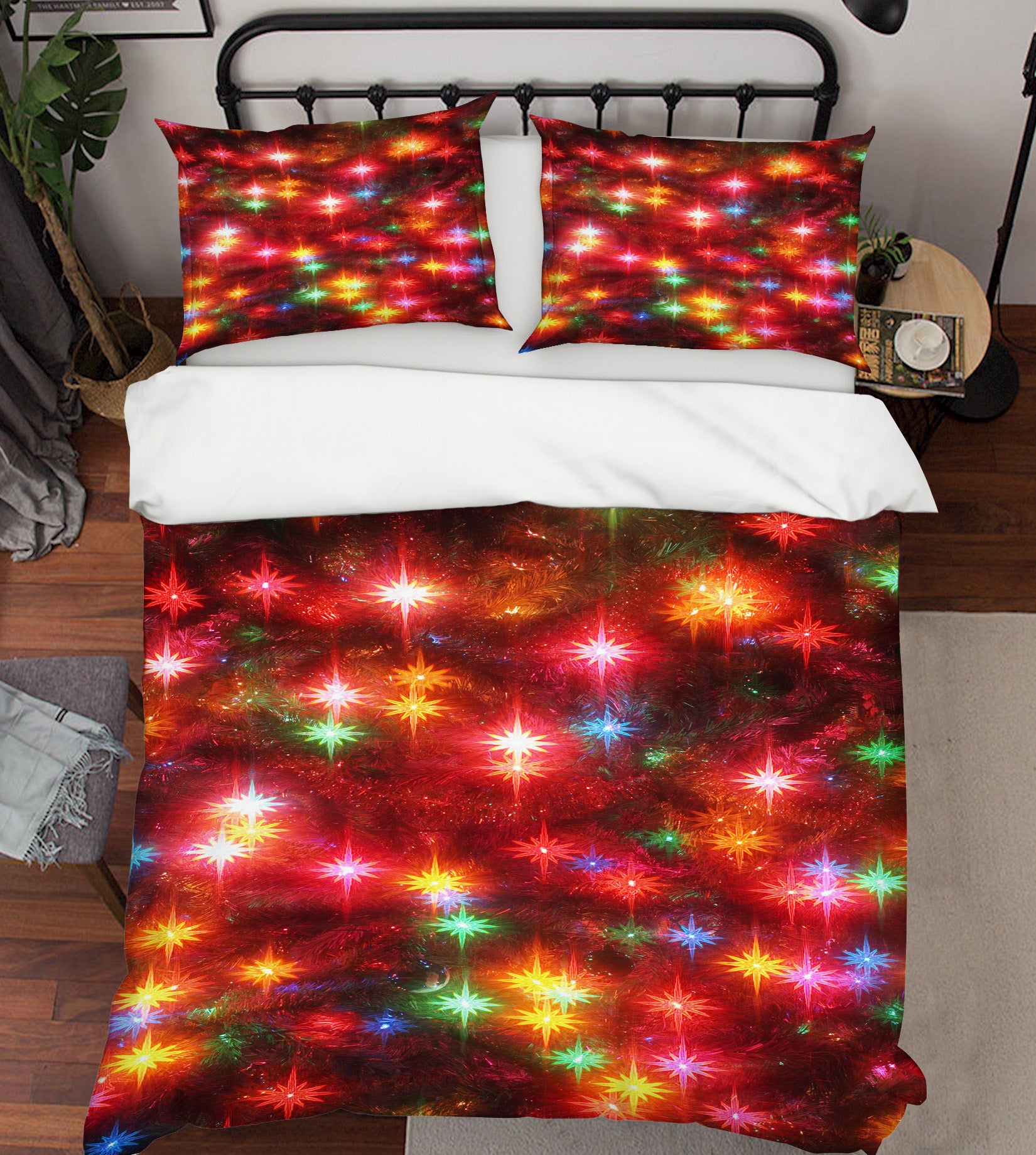 3D Color Starlight 52217 Christmas Quilt Duvet Cover Xmas Bed Pillowcases