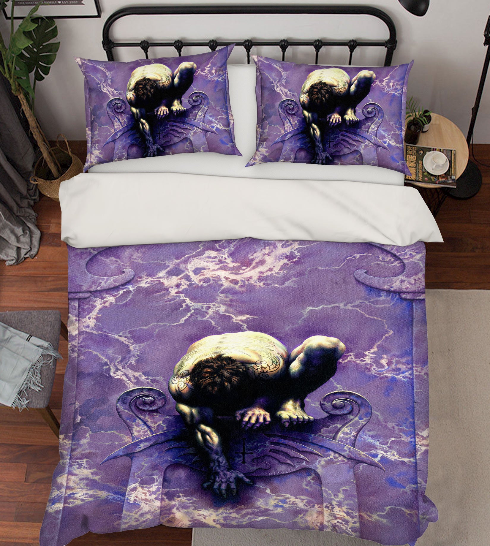3D Squat Man 6198 Ciruelo Bedding Bed Pillowcases Quilt