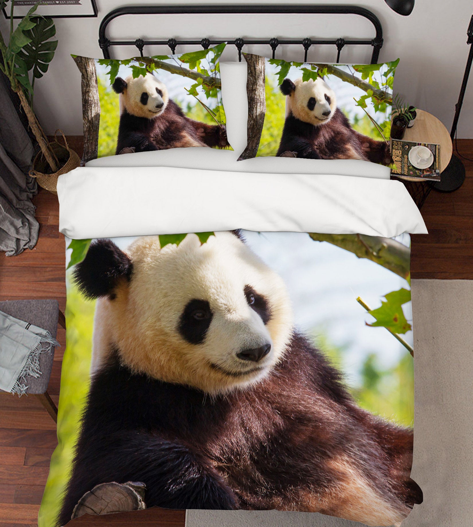 3D Forest Panda 1927 Bed Pillowcases Quilt