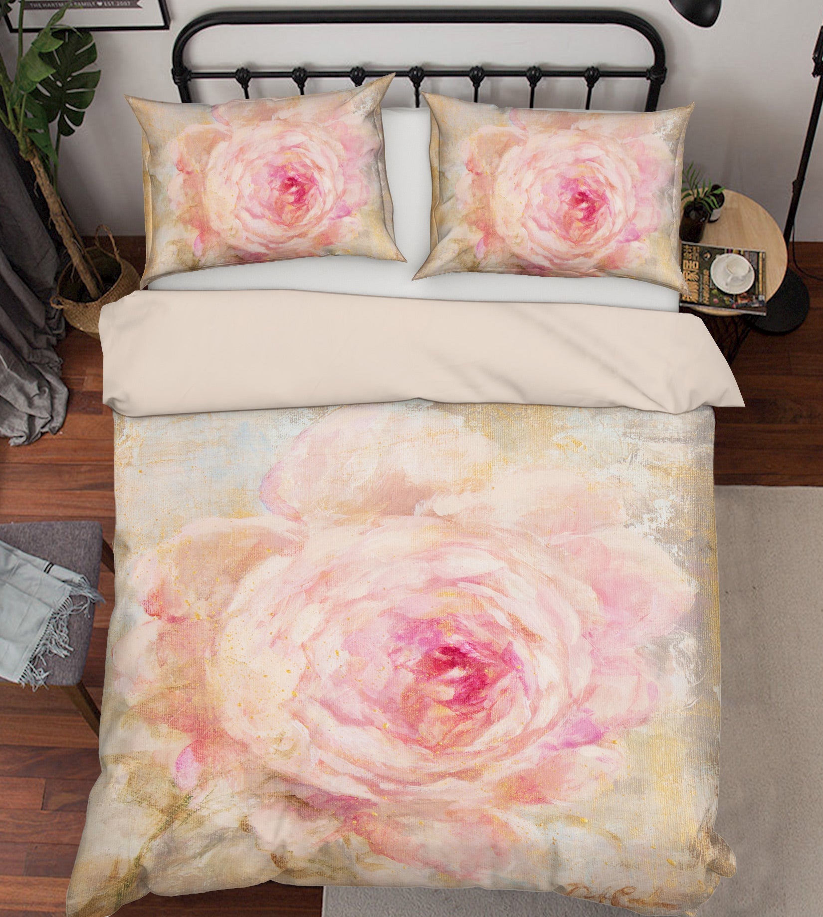 3D Pink Flower 2133 Debi Coules Bedding Bed Pillowcases Quilt