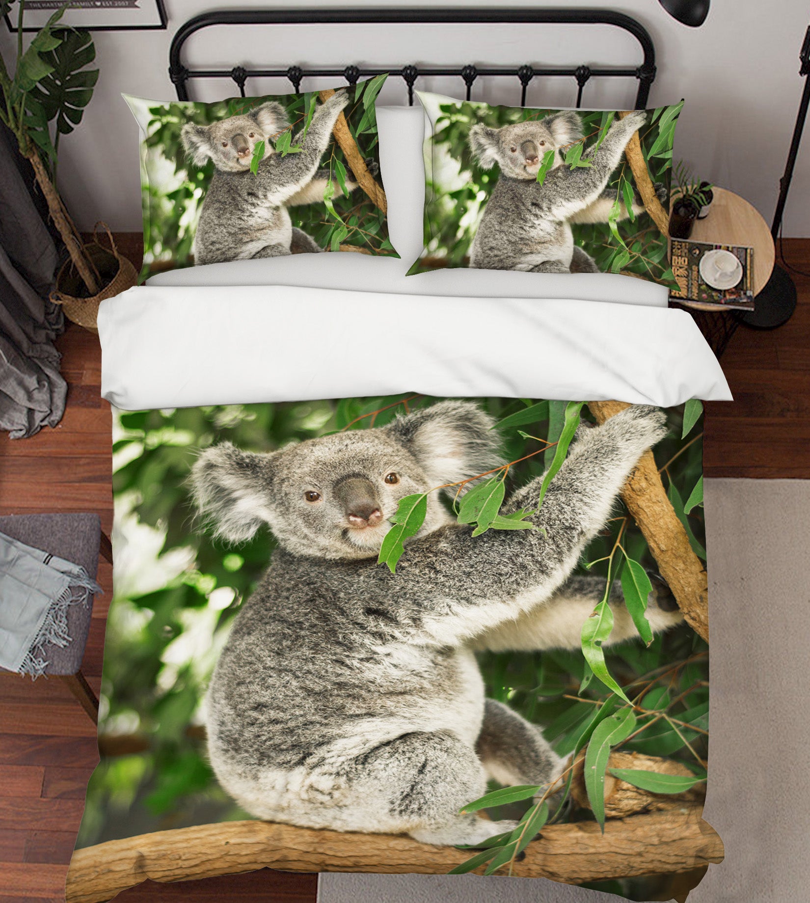 3D Koala Leaves 078 Bed Pillowcases Quilt