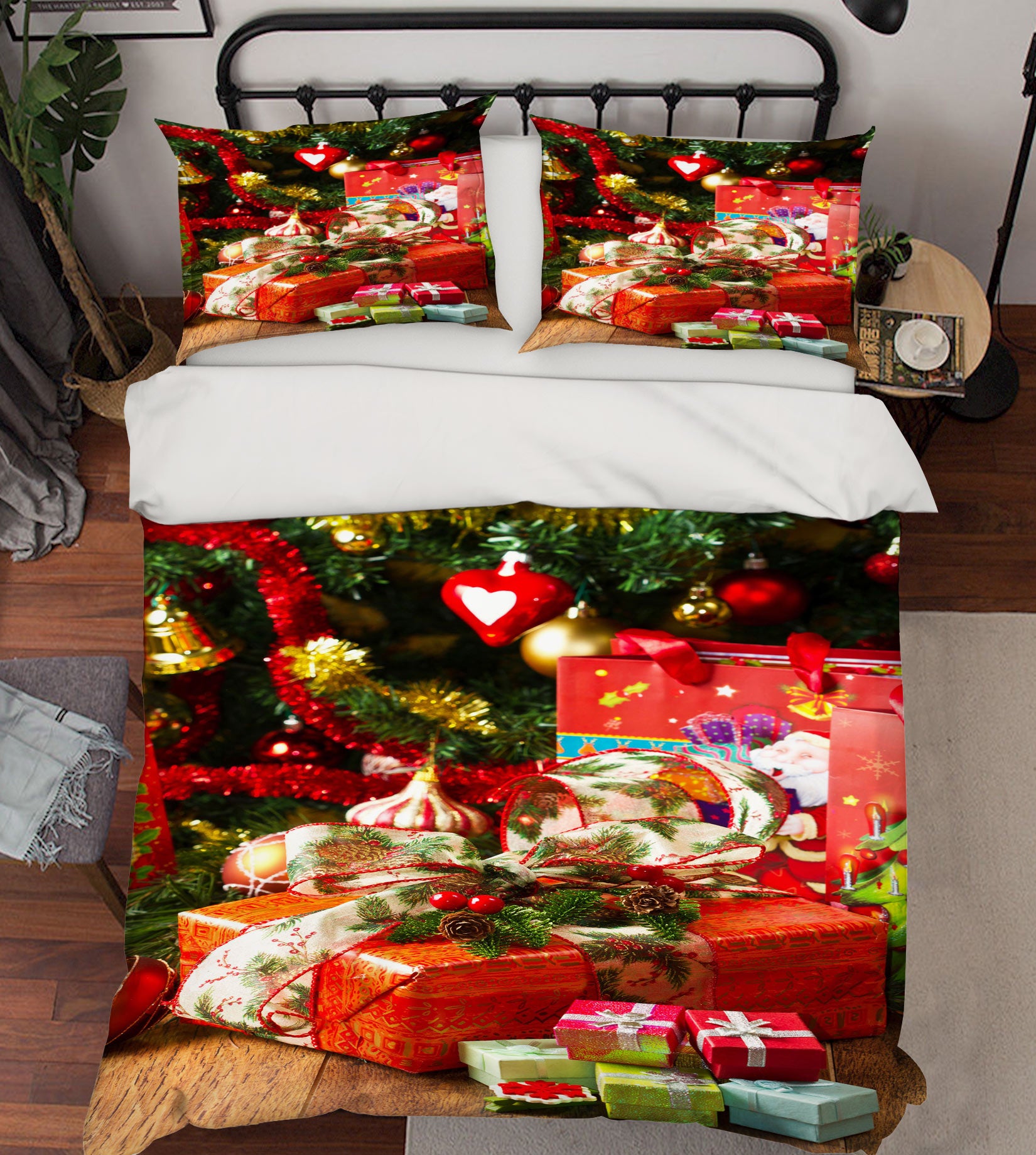 3D Gift Box 52112 Christmas Quilt Duvet Cover Xmas Bed Pillowcases