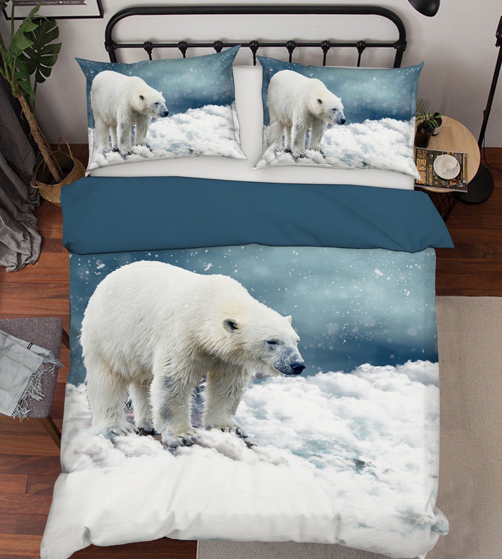 3D Polar Bear 1938 Bed Pillowcases Quilt