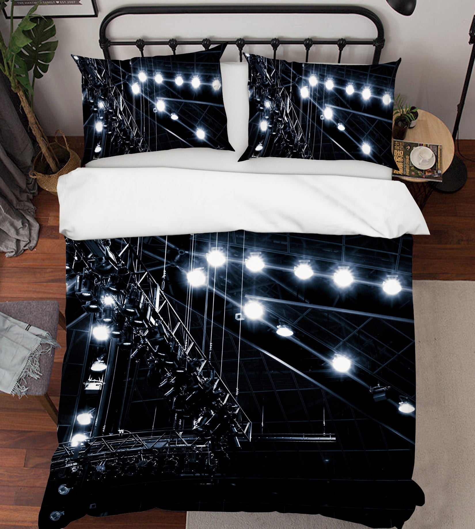 3D Steel Frame Lighting 2016 Noirblanc777 Bedding Bed Pillowcases Quilt