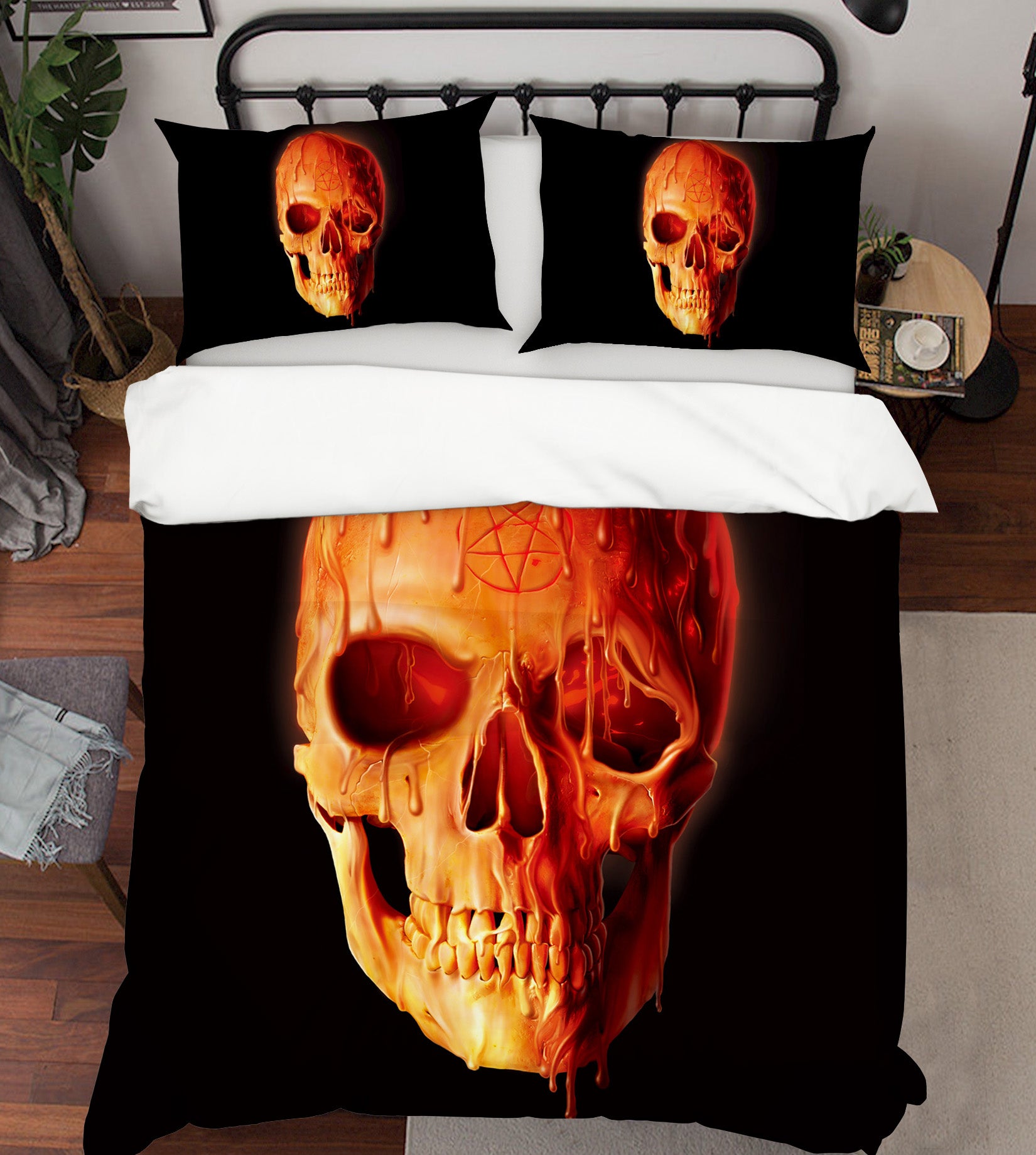 3D Wax Skull 099 Bed Pillowcases Quilt Exclusive Designer Vincent