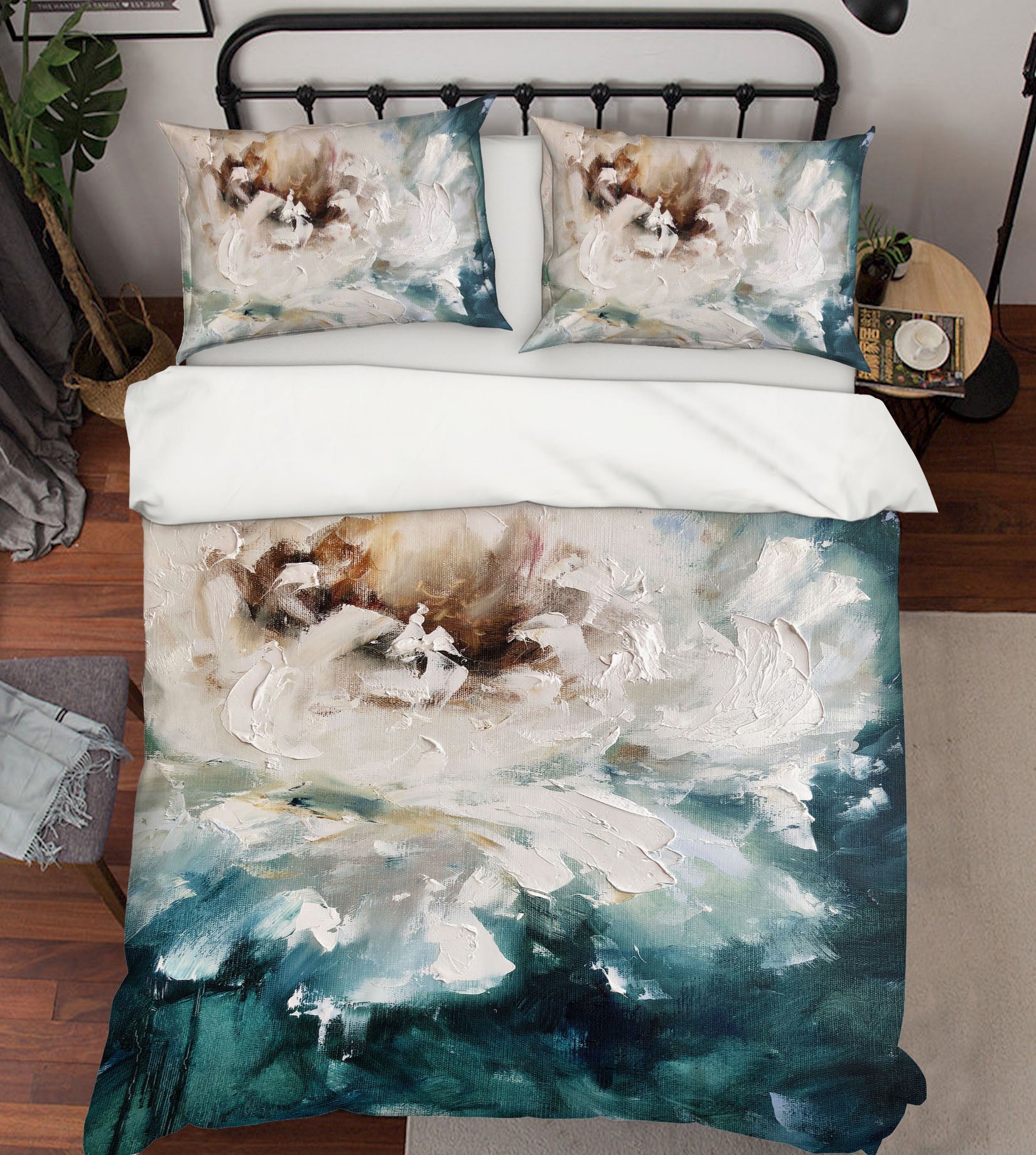 3D White Flower 604 Skromova Marina Bedding Bed Pillowcases Quilt