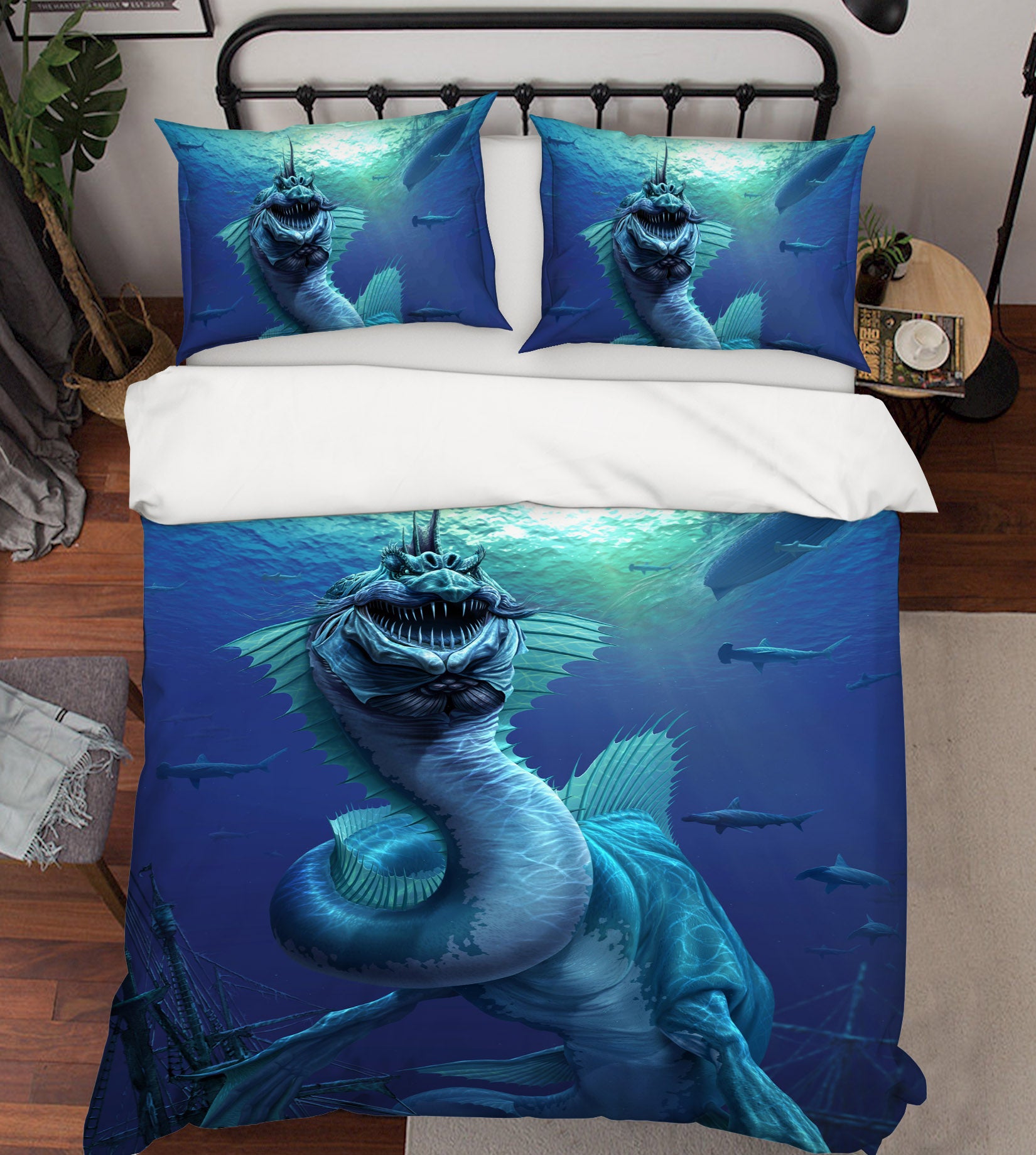 3D Sea Dragon 4074 Tom Wood Bedding Bed Pillowcases Quilt