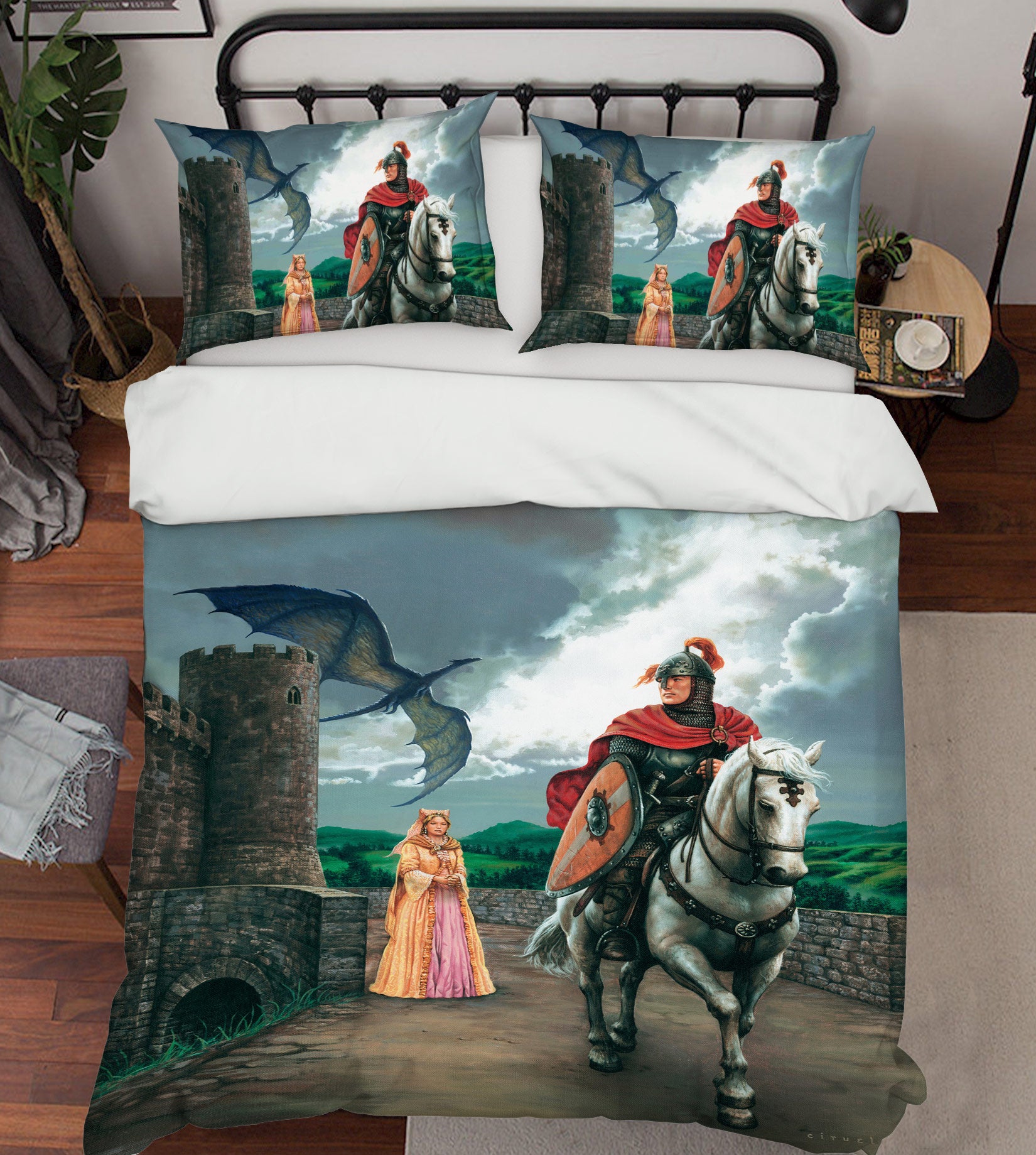 3D Knight Princess 6192 Ciruelo Bedding Bed Pillowcases Quilt