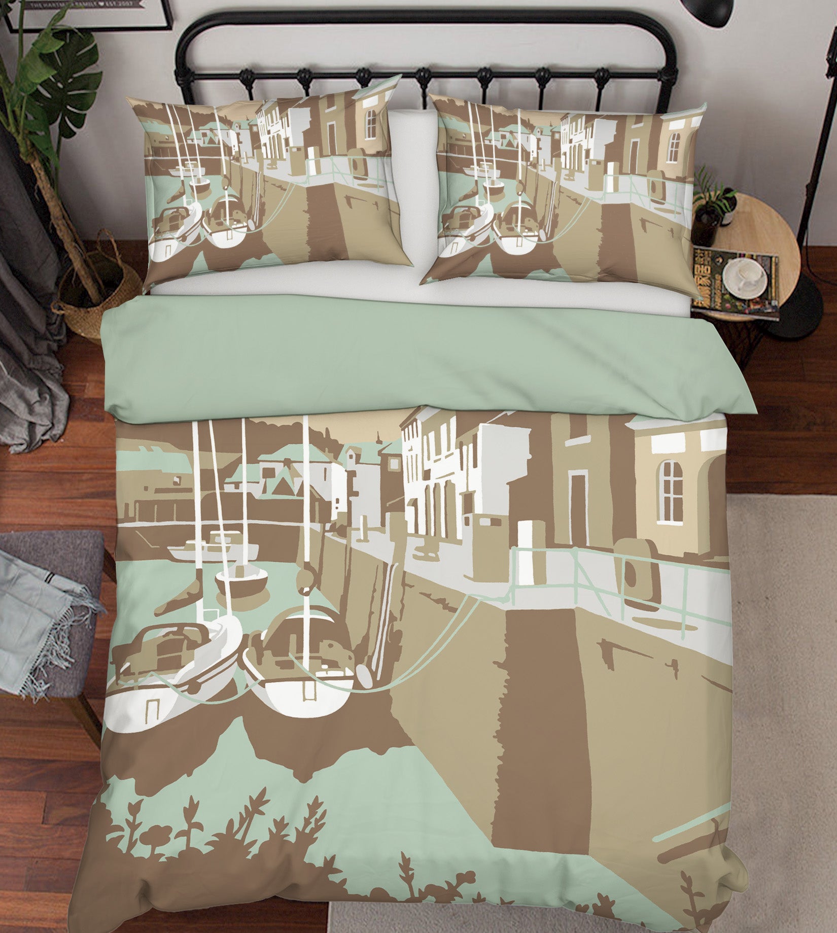 3D Padstow  2034 Steve Read Bedding Bed Pillowcases Quilt