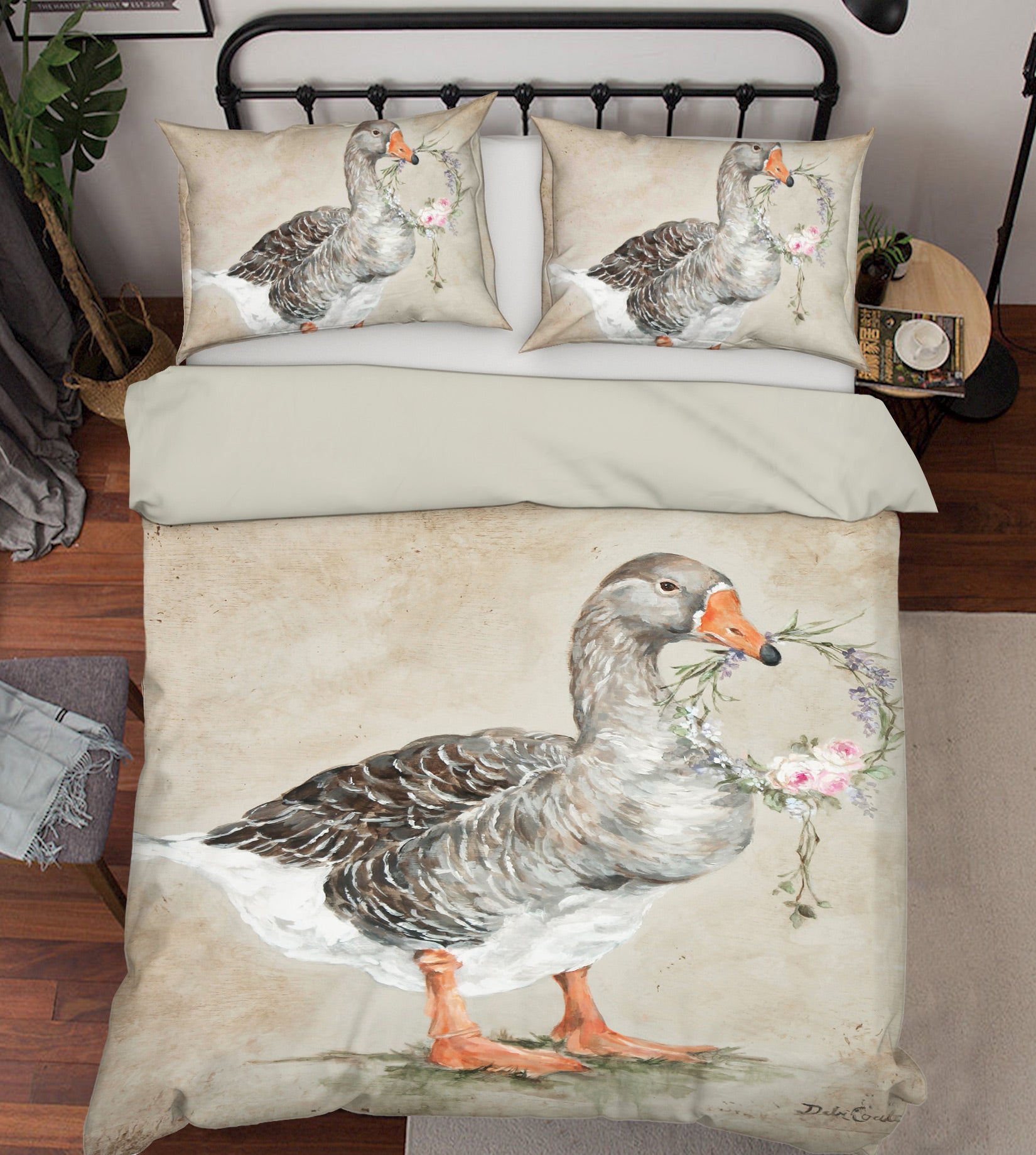 3D Duck Wreath 2095 Debi Coules Bedding Bed Pillowcases Quilt
