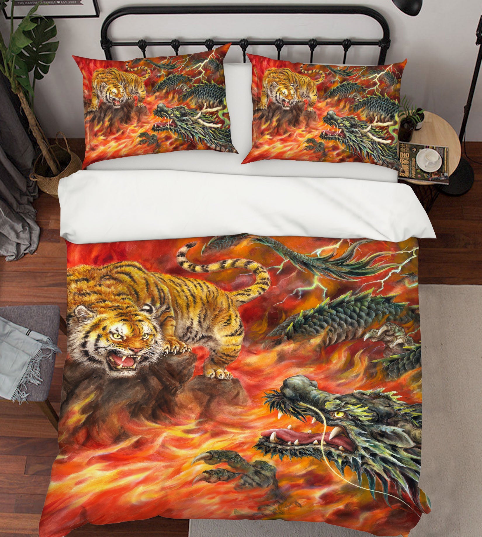 3D Tiger Dragon 5924 Kayomi Harai Bedding Bed Pillowcases Quilt Cover Duvet Cover