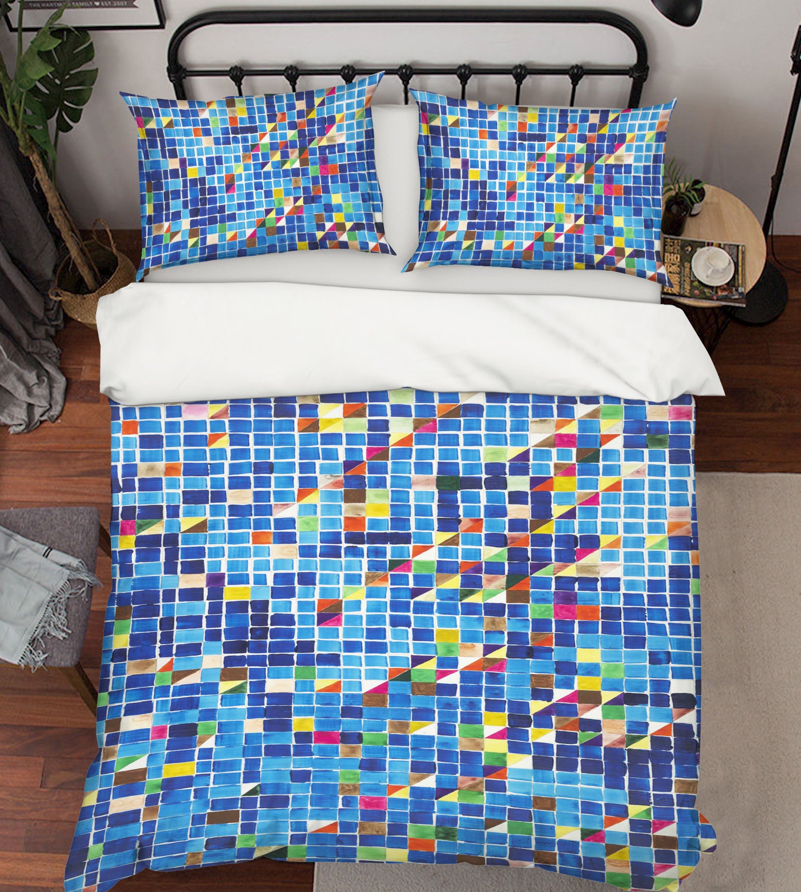 3D Blue Square 1157 Allan P. Friedlander Bedding Bed Pillowcases Quilt