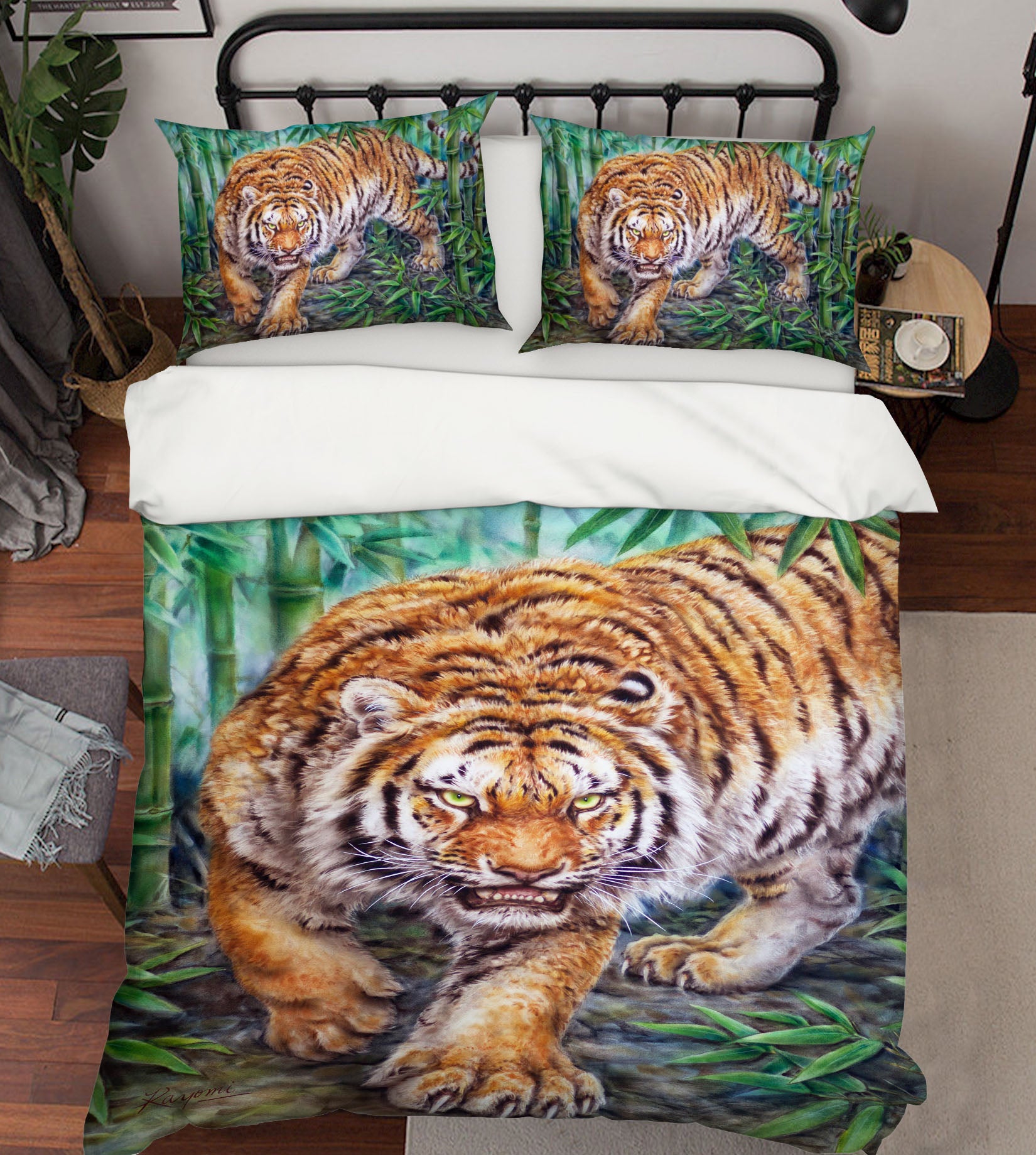 3D Bamboo Forest Tiger 5809 Kayomi Harai Bedding Bed Pillowcases Quilt Cover Duvet Cover