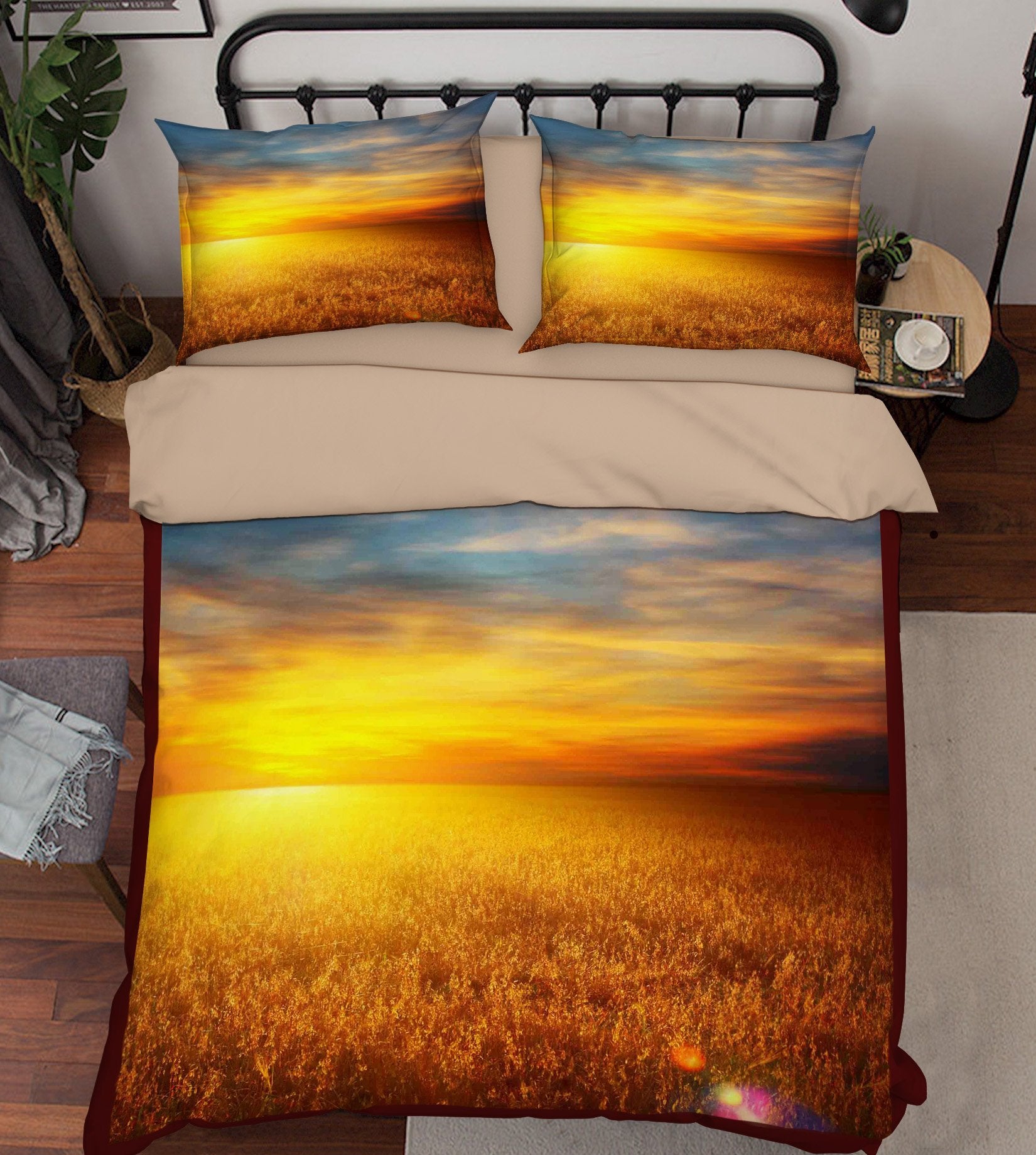 3D Gold Wheat 142 Bed Pillowcases Quilt Wallpaper AJ Wallpaper 